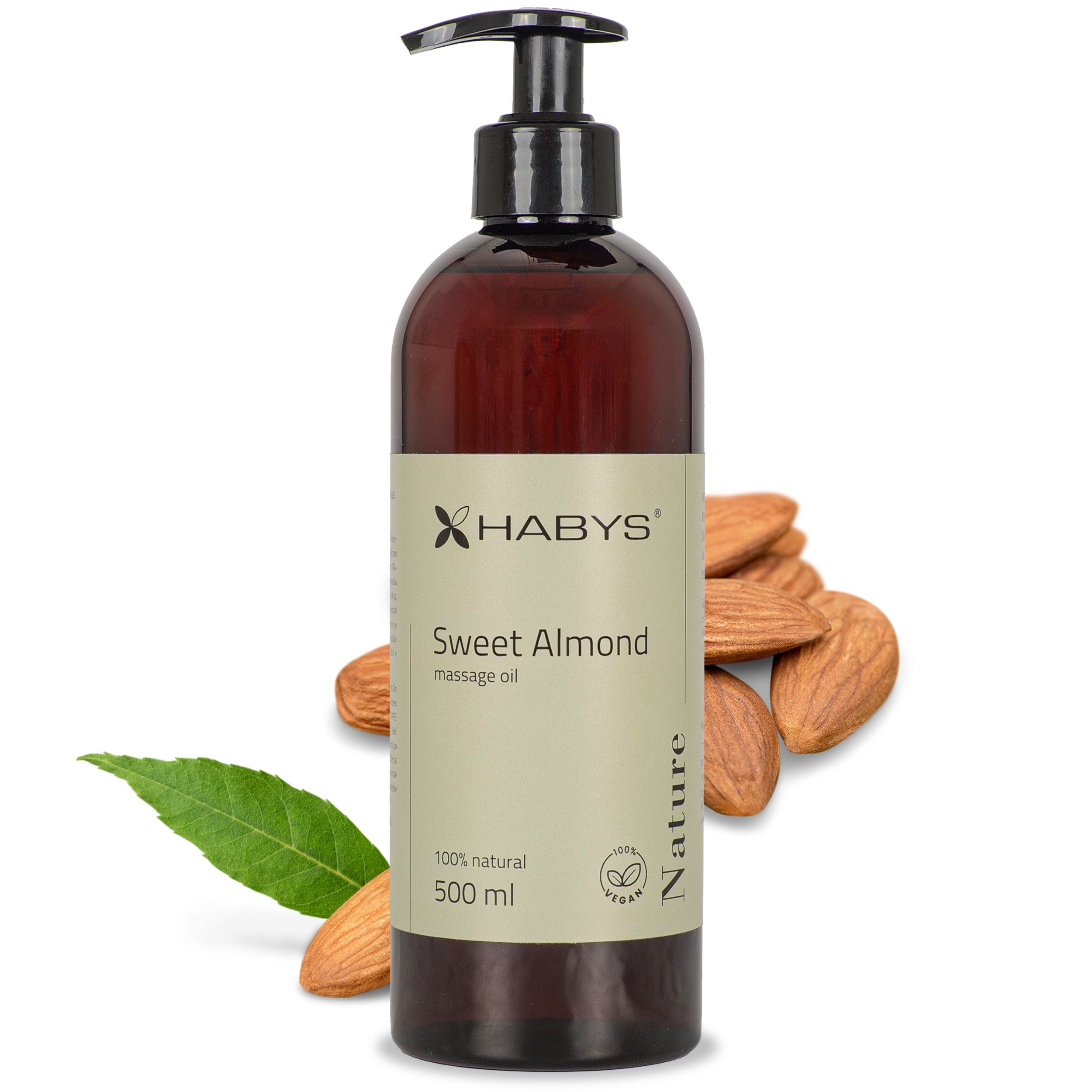 Habys Massageöl Massageöl Nature Sweet Almond 100 % Natural Mandelöl vegan 500 ml