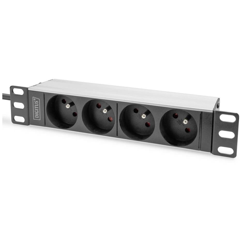 Netzwerkschrank 1U-Aluminium-PDU, 254 mm (10) Rack-Montage, 4x