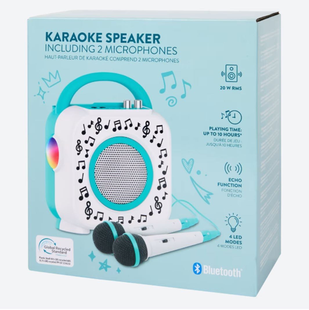 Spectrum Karaoke Lautspecher 20 W 2 Mikrophone Karaoke-Maschine (20 W)