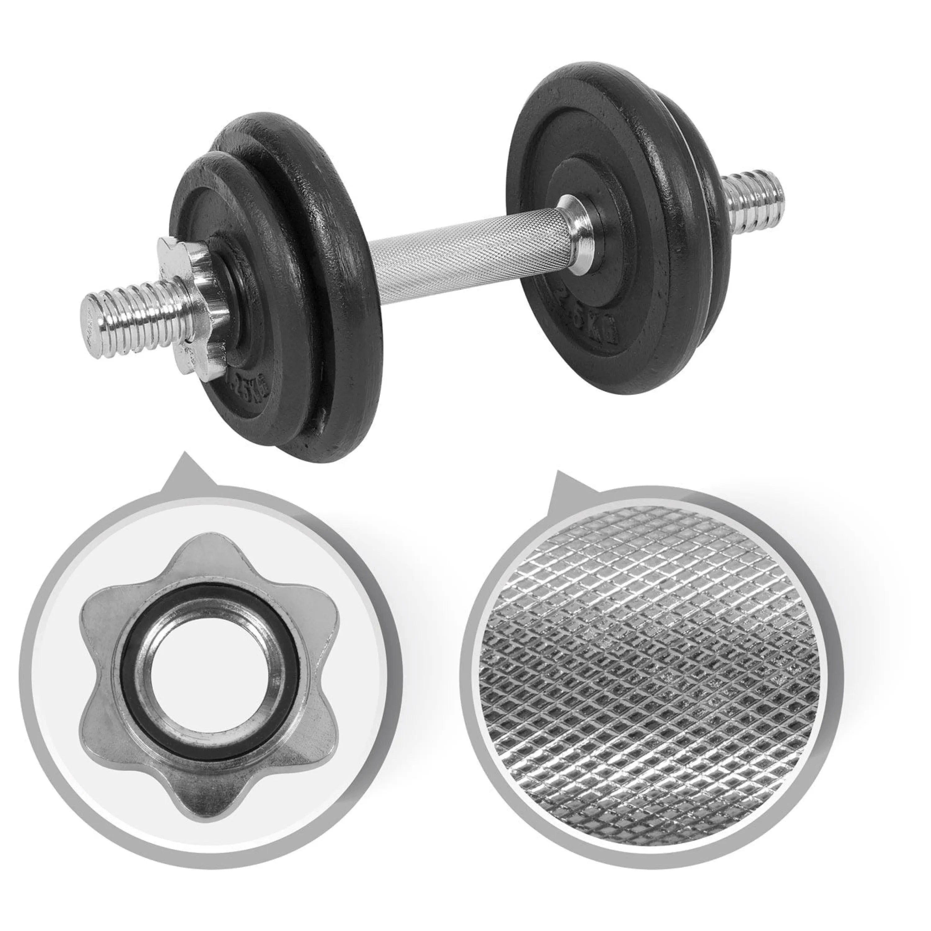 Sport-Knight® Kurzhantel Kurzhantelset, 10 kg - 20 kg, mit Griffrändelung, aus Gusseisen, (Kurzhantelset, 10kg - 20kg, mit Kurzhantelstangen)
