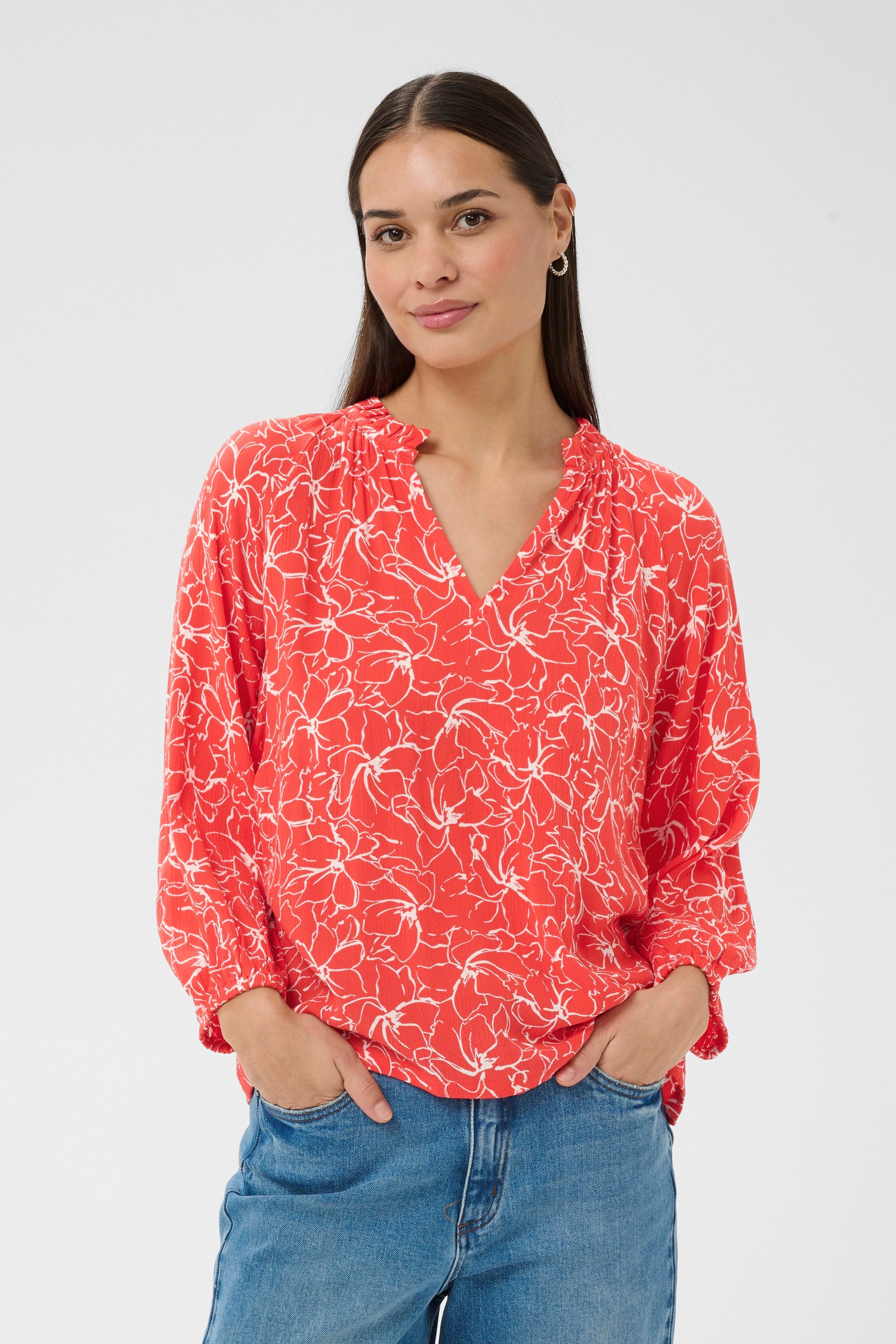 KAFFE Langarmbluse Langarm-Bluse KAtine