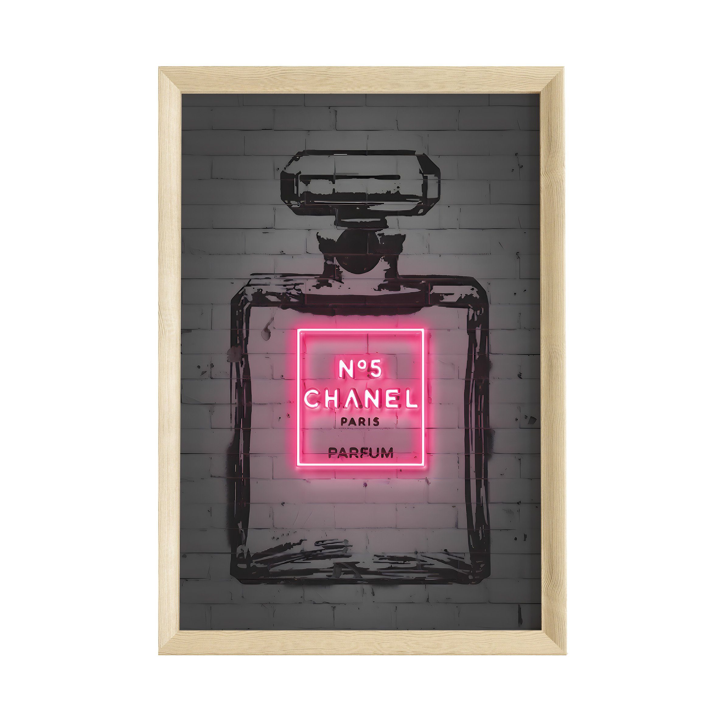 JUSTGOODMOOD Poster Premium ® Chanel No.5 Poster · Neon Effekt · ohne Rahme günstig online kaufen