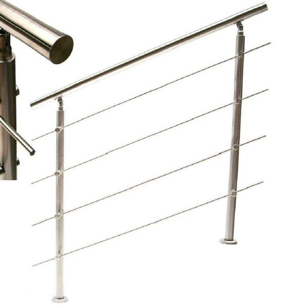Apex Treppengeländer Edelstahl Treppengeländer VA Handlauf Geländer in verschiedene Größen, 80 cm Länge, 0-tlg.