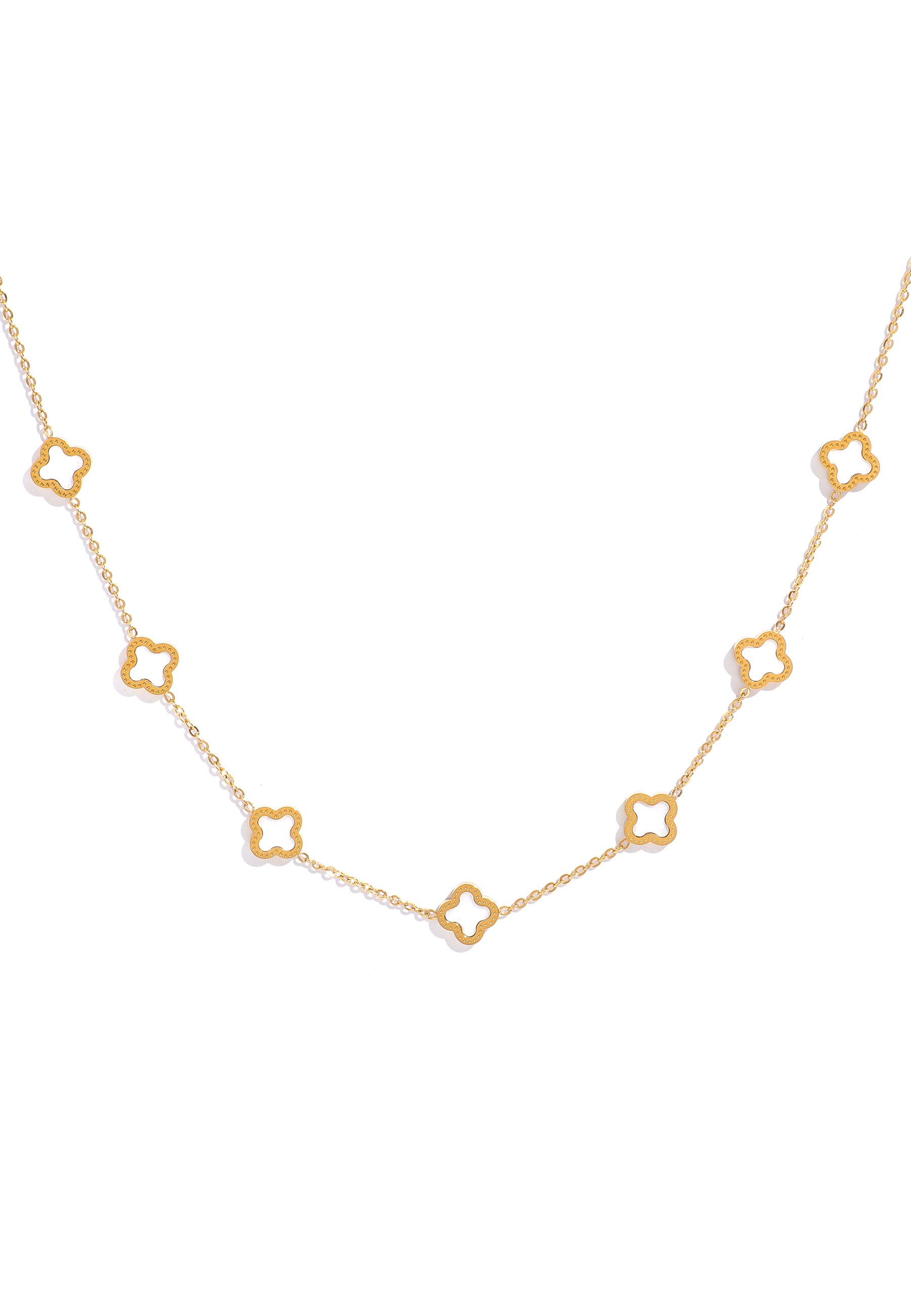 GOLDKLEIN Edelstahlkette Blume Schmuck Gold Halskette Anhänger, Angebot - Damen Herren mit Schmuckbox - Sale bis 31.10.2026 – Bild 3 von 3