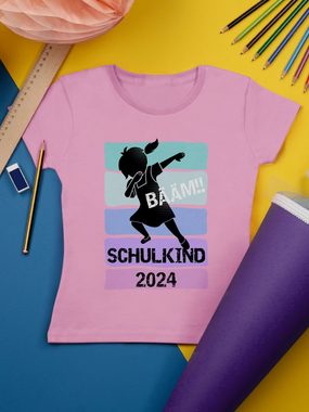 Shirtracer T-Shirt Bääm!! Schulkind 2024 Mädchen Einschulung Mädchen