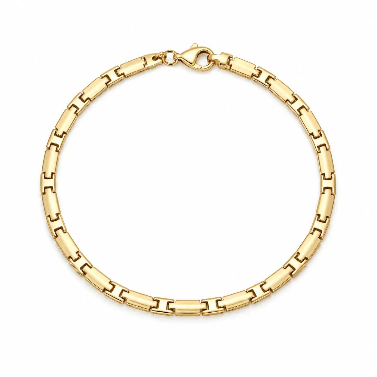 Suzan Gold Panzerarmband 585 Gold Panzerkette Box Chain 19 cm, Zeitloses Design, vielseitig kombinierbar, ideal als Geschenk