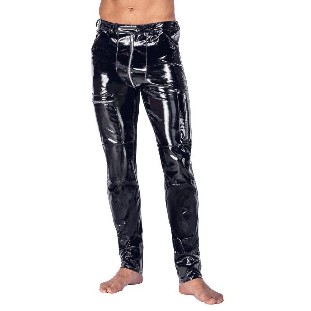 Black Level Lederimitathose Lack Herren Hose