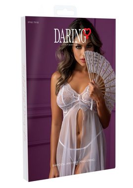 Daring Intimates Babydolltop Babydoll und String Negligé mit Tanga - weiß (2-tlg) Spitze