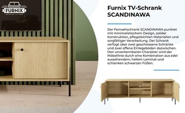 Furnix TV-Schrank SCANDINAWA 157 Fernsehschrank mit schwarzen Metallfüßen hochwertig, B156,8 x H53,4 x T39,5 cm, made in EU