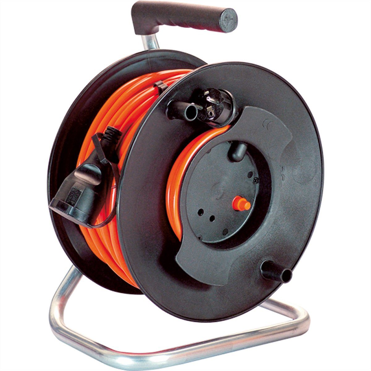 Bachmann Gerätetrommel leer schwarz Kabeltrommel (Kabellänge 0 m), ohne Kabel, IP20, ohne Steckdosen, 397.003