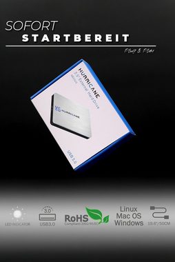 HURRICANE Festplatten-Einbaurahmen MD25U3 silver Hurricane 2.5 Zoll Externes Festplattengeh.¤use USB 3.0