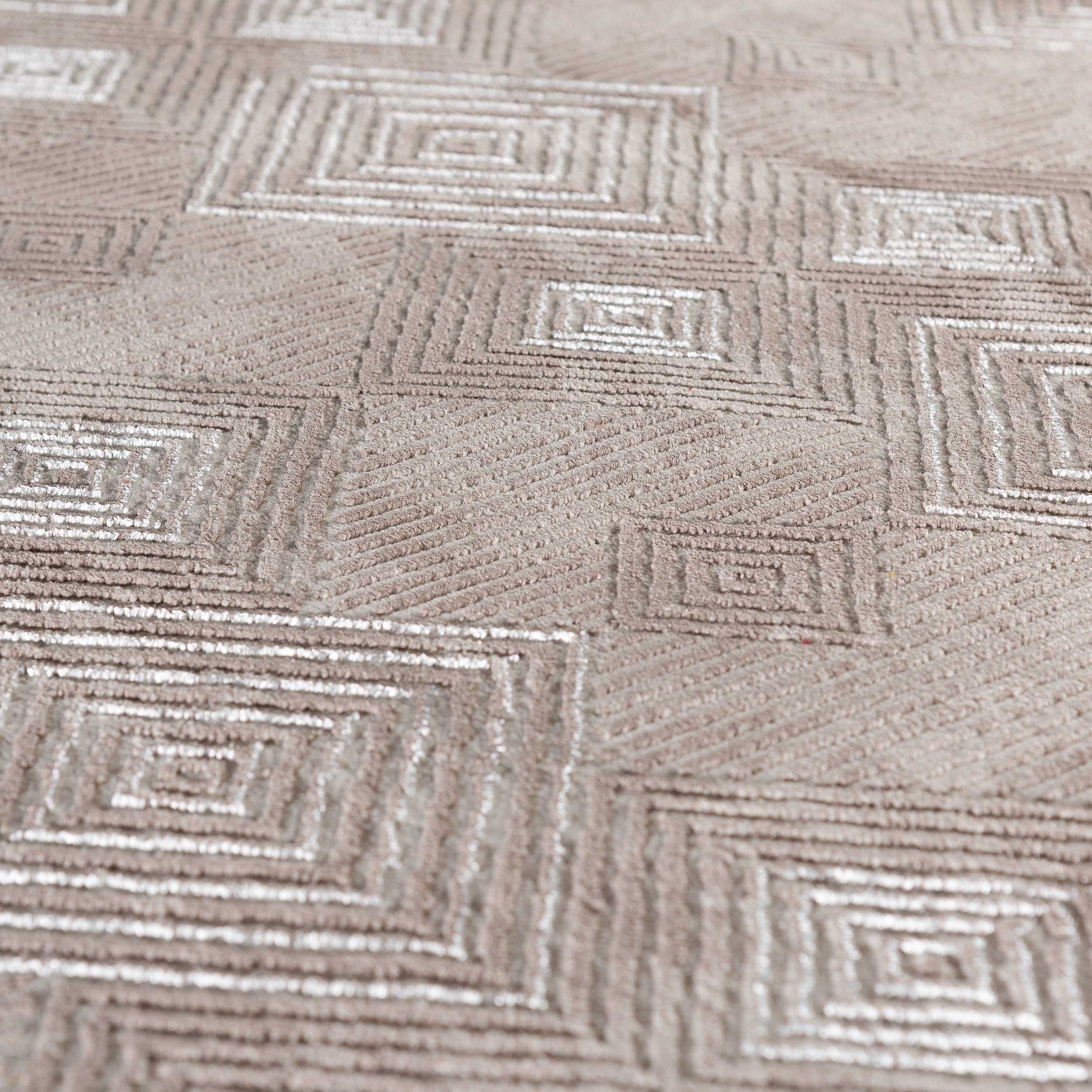 Design, Teppich beige Giantore Florhöhe modernen mit 12mm Designteppich