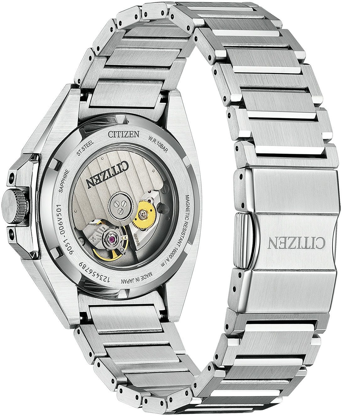 Citizen Automatikuhr Series 8 NB6050-51W, Armbanduhr, Mechansiche Uhr, Herrenuhr, Datum, Saphirglas