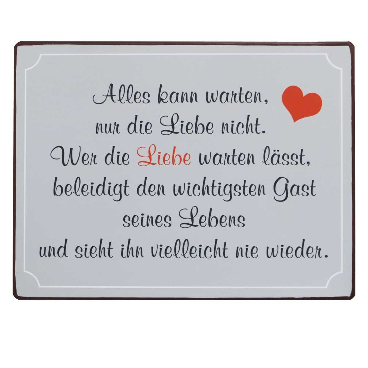 Metallschild LaFinesse - Alles kann warten, nur die Liebe nicht... Metallschild