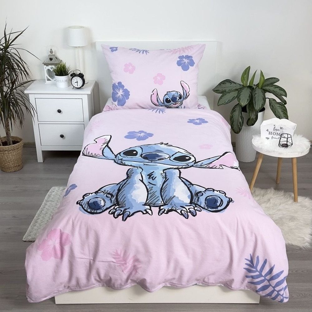 Lilo & Stitch Bettwäsche Wendebettwäsche Lilo & Stitch "Pink" 140x200 cm, 70x90 cm, Baumwolle, 2 teilig, 100% Baumwolle