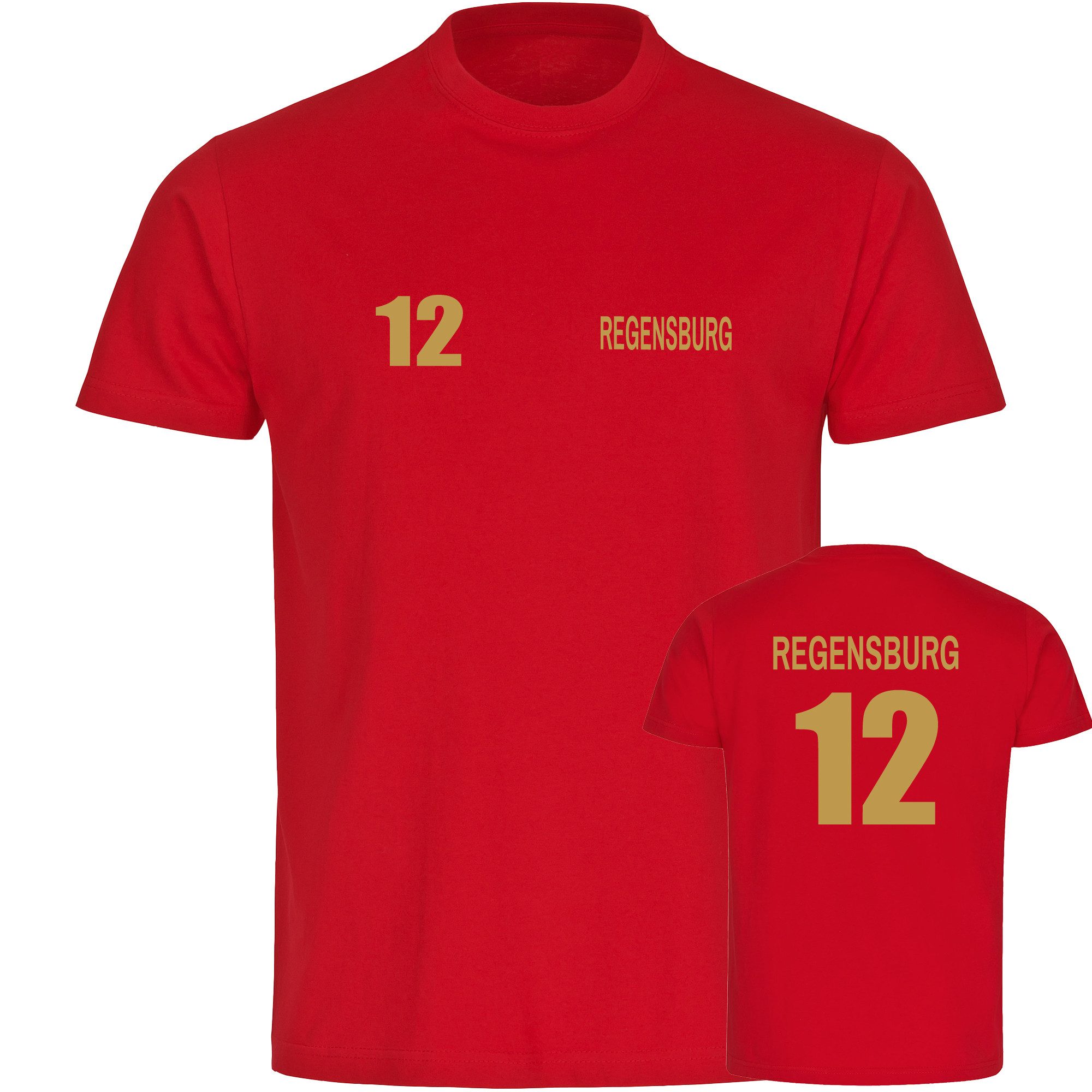 T-Shirt Kinder Regensburg - Trikot Nummer 12 gold - Kind