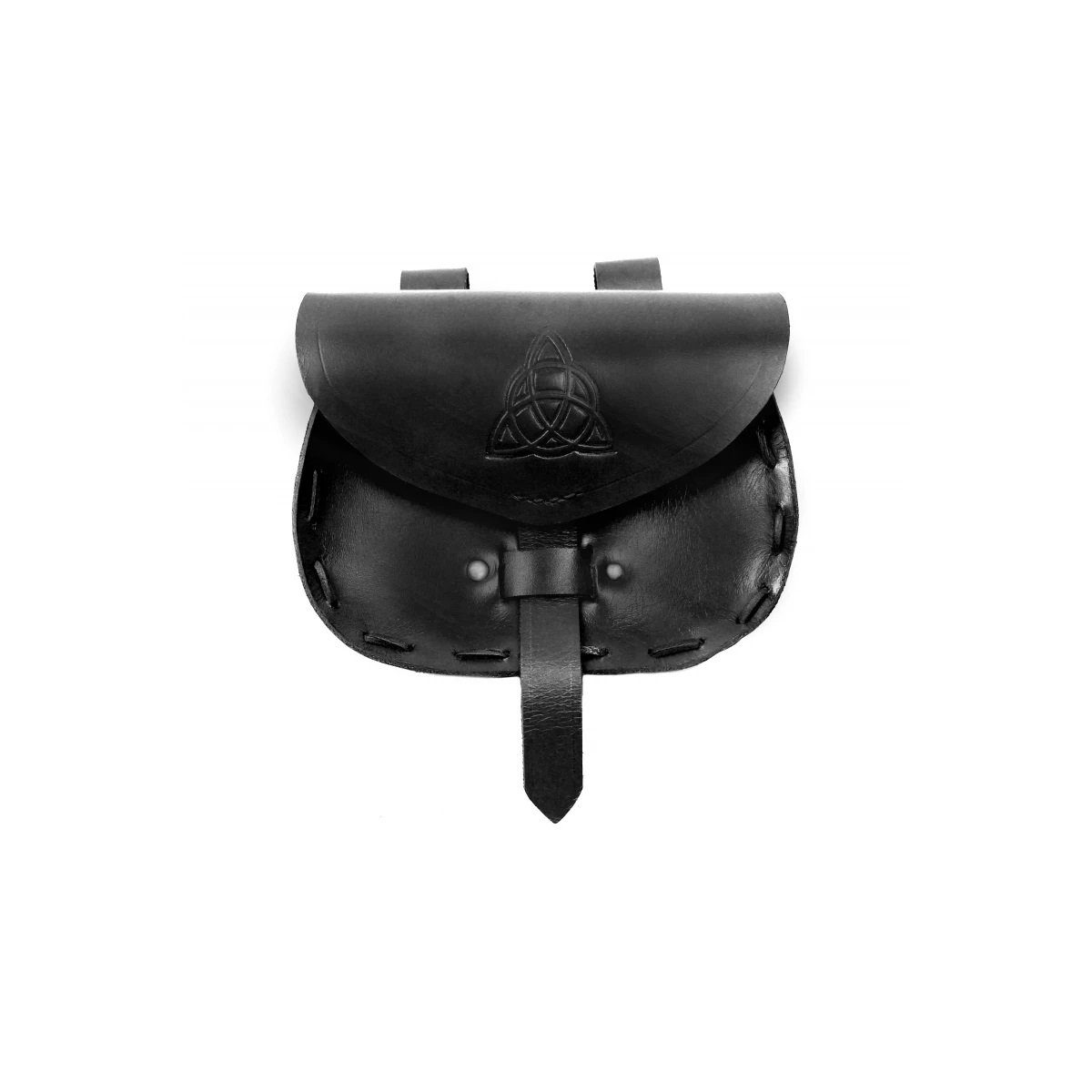 Ritter-Kostüm Ledergürteltasche schwarz "Erin" mit keltischer Prägung