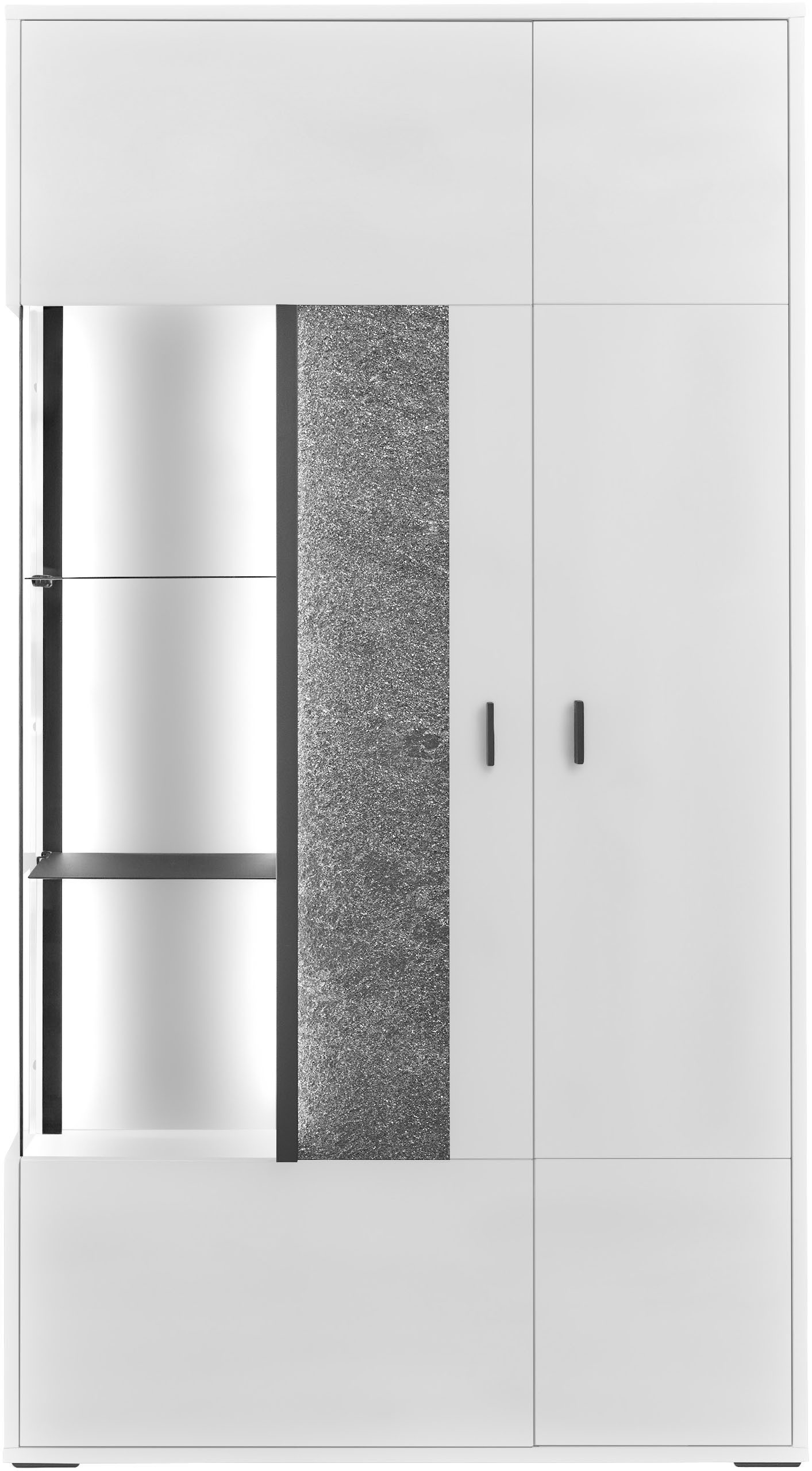 set one by Musterring Vitrine Deltona mit Sandsteinelement, inkl. Beleuchtung, zwei Farben, B94 x H170 cm