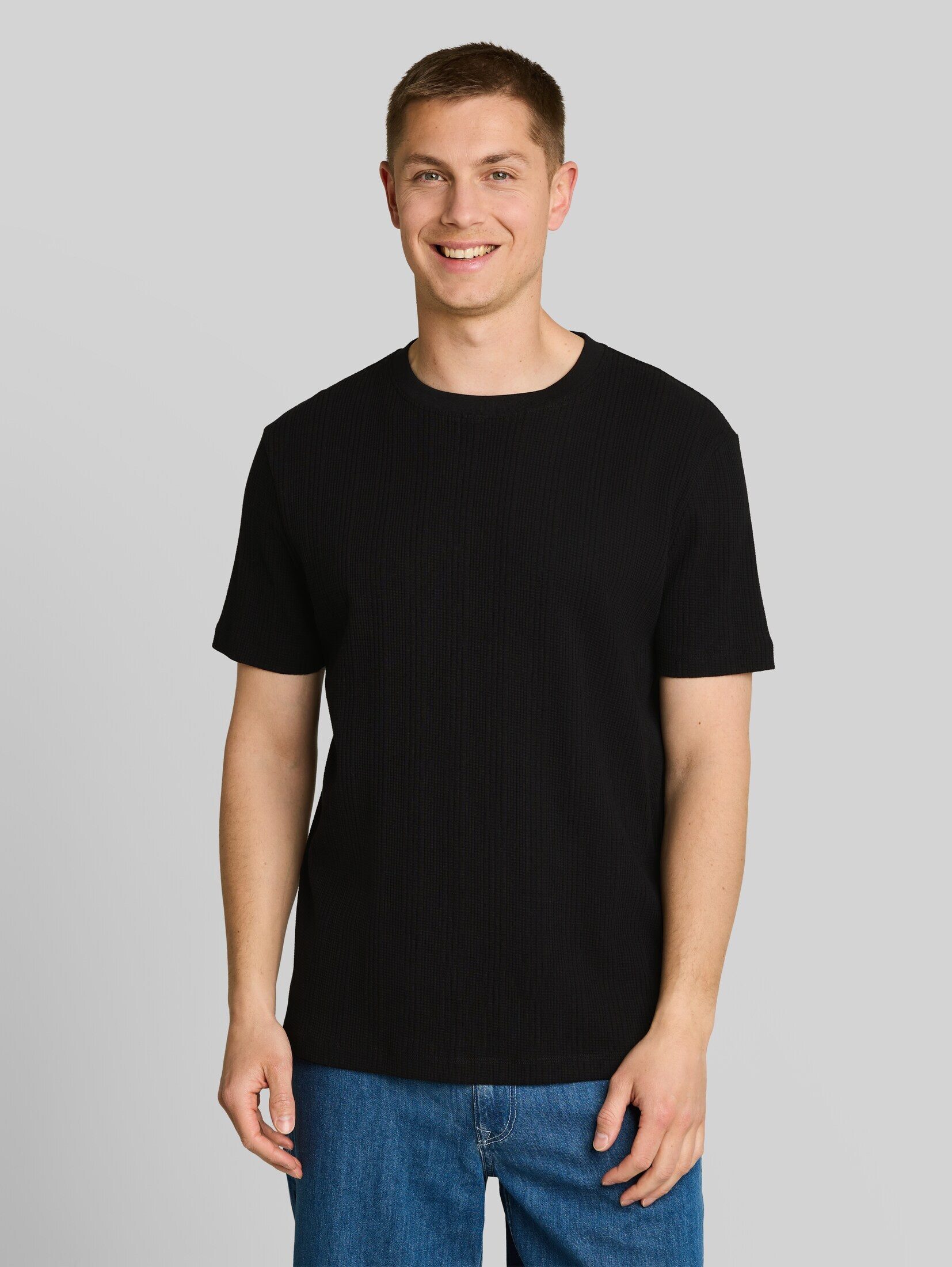 TOM TAILOR Denim T-Shirt T-Shirt T-Shirt mit Waffelstruktur
