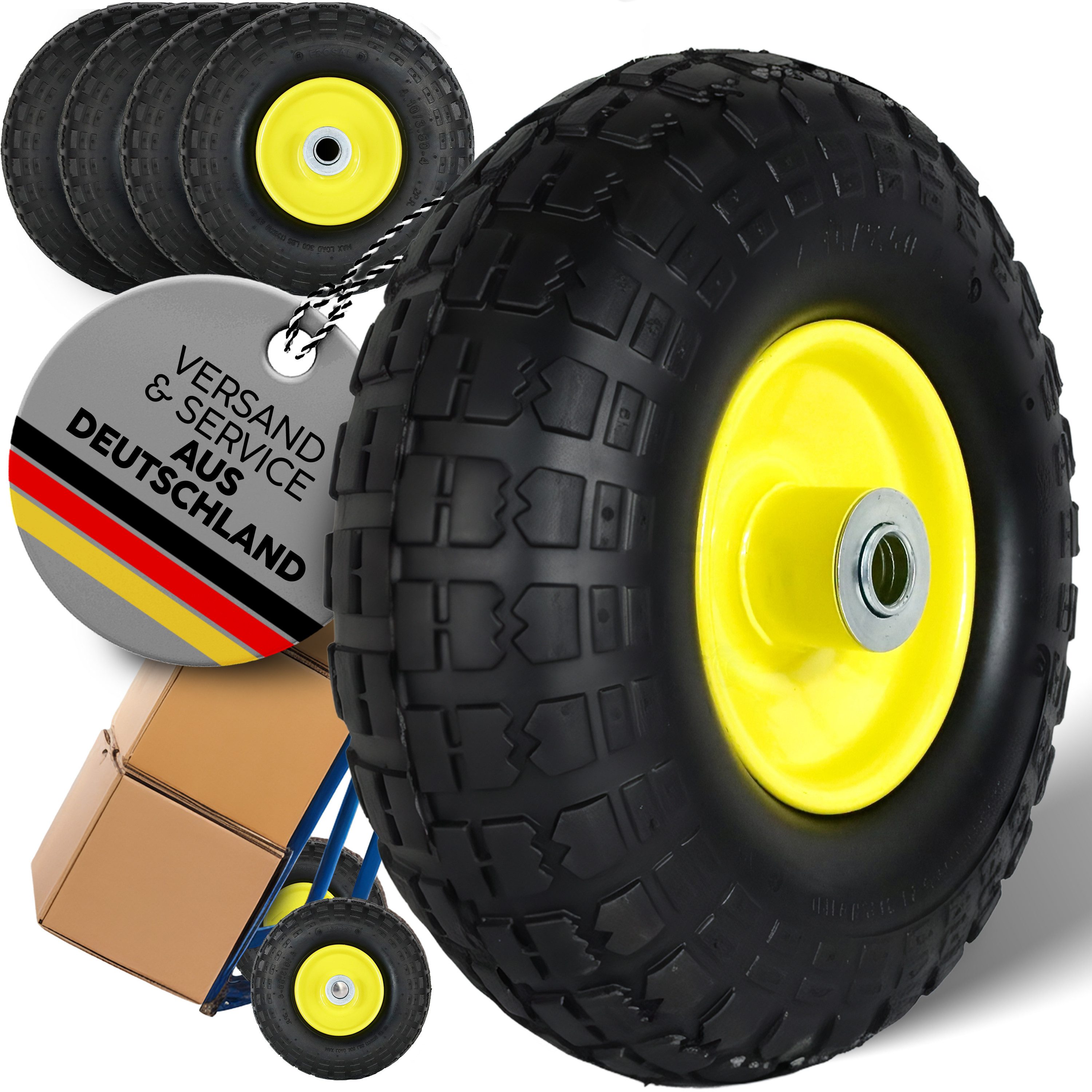 Frosal Ersatzrad FROSAL Ersatzrad - PU Rad Nabe 16mm/50mm pannensicher Felge gelb (4 St)