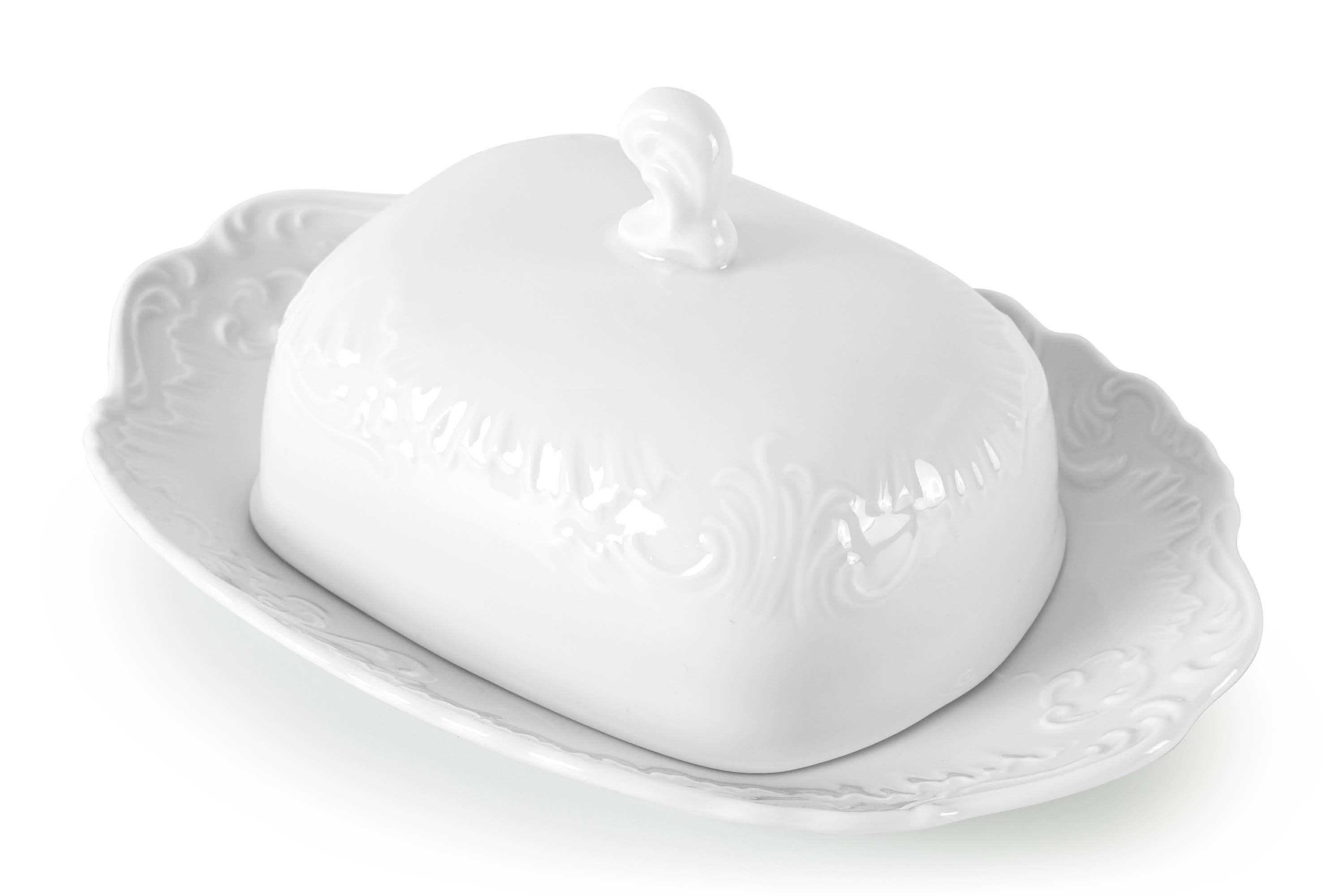 KONSIMO® Butterdose CMIELOW ROCOCO Butterschale, Butterglocke, Porzellan, (1-tlg), elegante Dekorationen, spülmaschinen-, mikrowellengeeignet