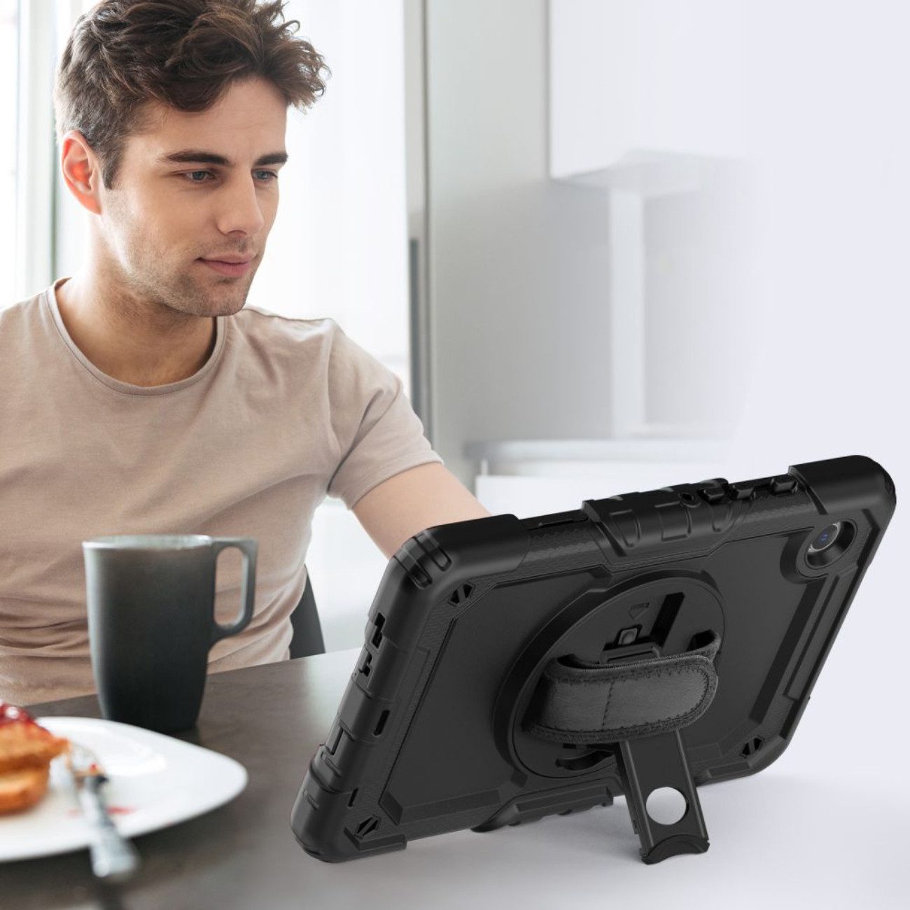 TECH PROTECT Tablet-Hülle für Samsung Galaxy Tab A9 8.7, Rundumhülle mit integriertem Displayglas und Ständer