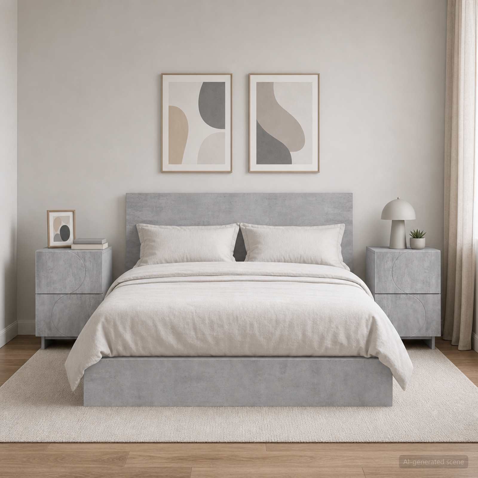 vidaXL Nachttisch Nachttisch 2 Stk. Betongrau 33,5 x 34,5 x 50 cm Holzwerkstoff (2-St)