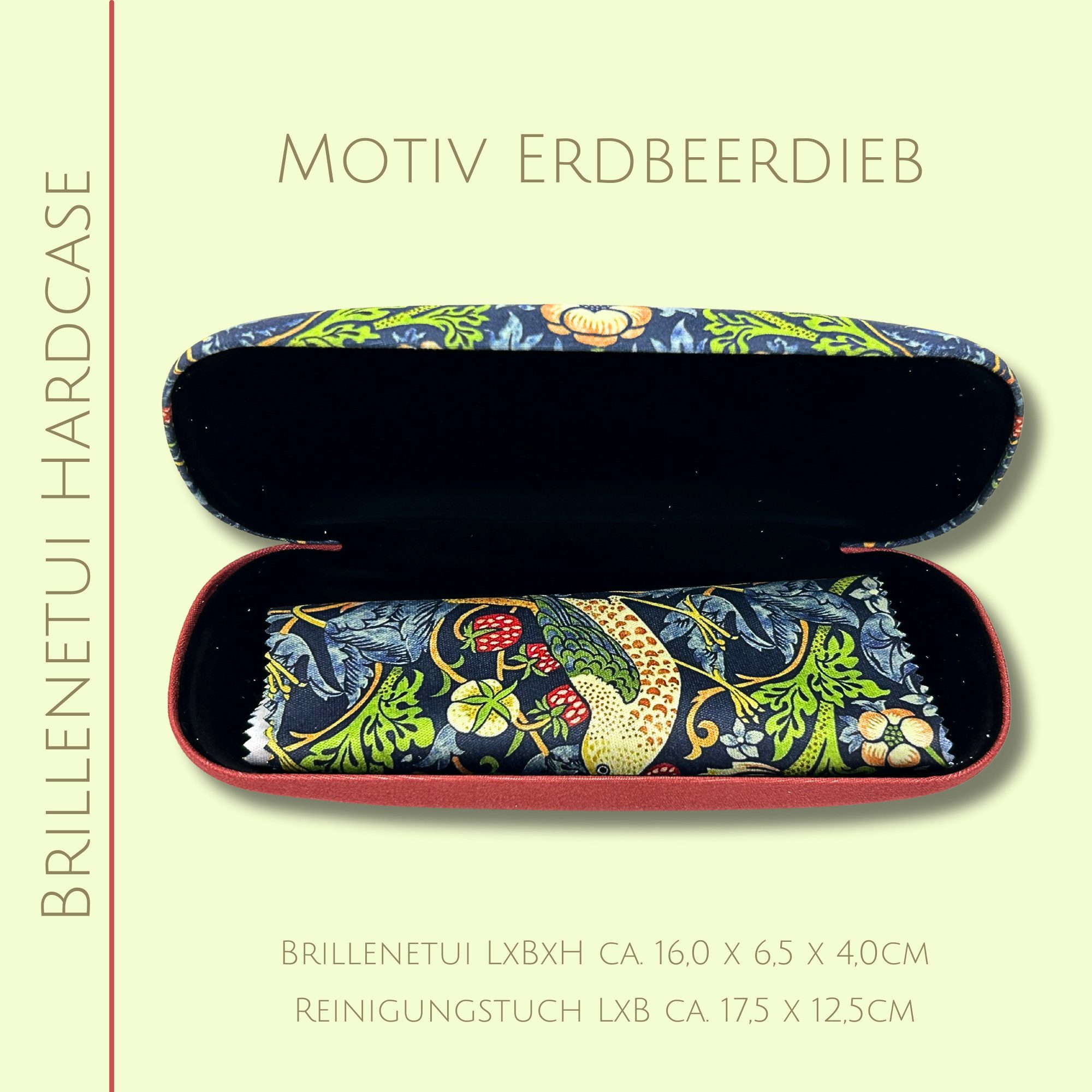 Fridolin Brillenetui Brillenetui Hardcase mit Stoffbezug und Reinigungstuch aus Mikrofaser