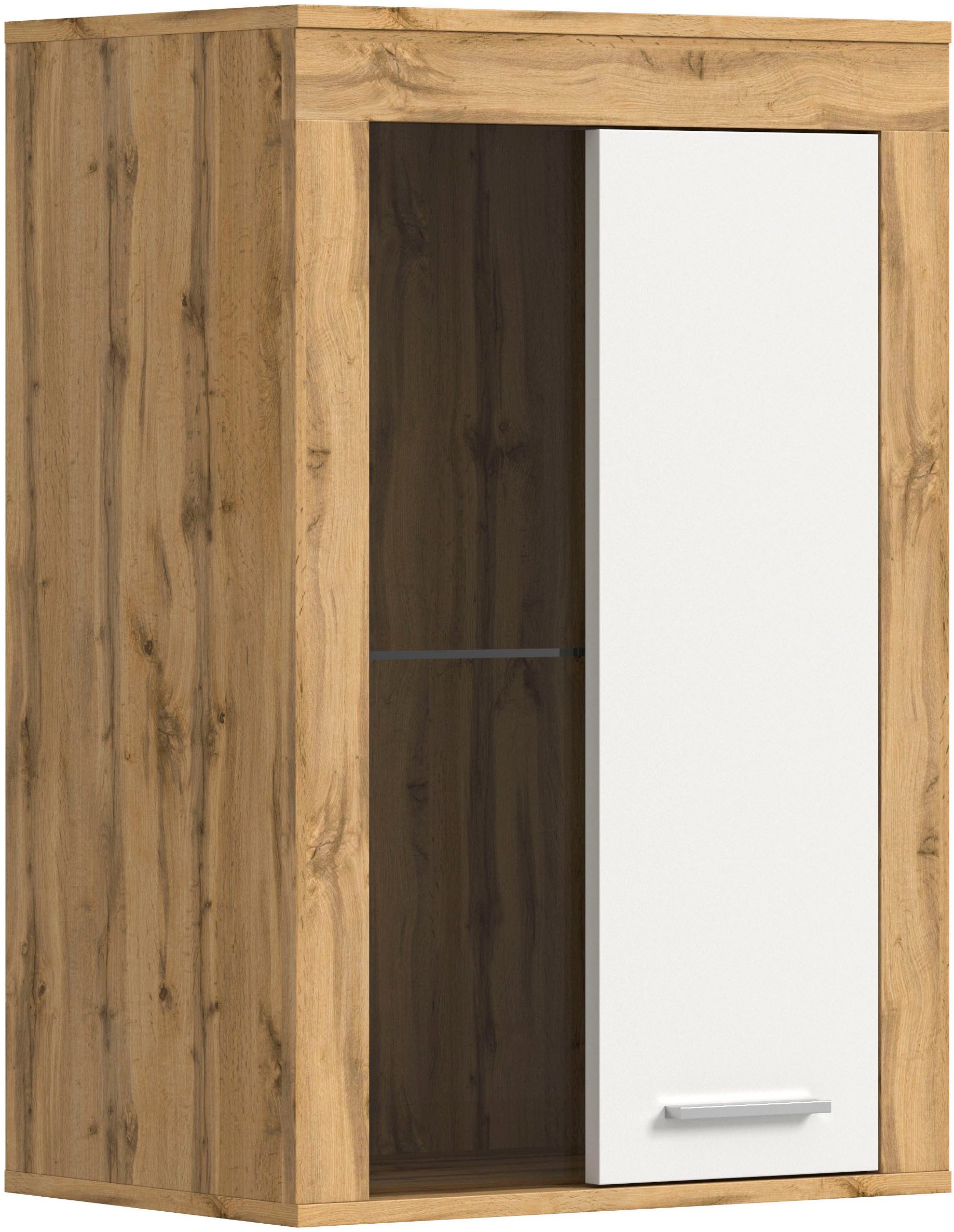 OTTO home Vitrine AOSTA, Breite 60 cm, stehend / hängend, 1 Tür, 1 Glasboden (in verschiedenen Farbausführungen, individuell kombinierbar) Türanschlag wechselbar, Hängevitrine, Standvitrine, Kommode, Anrichte