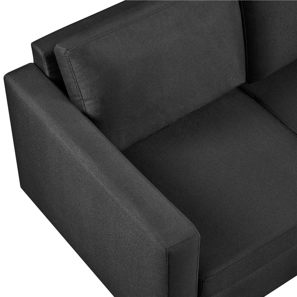 3-Sitzer-Sofa Couch Polstersofa Schlafsofa, schwarz für Yaheetech max.340 belastbar KG Personen, 3