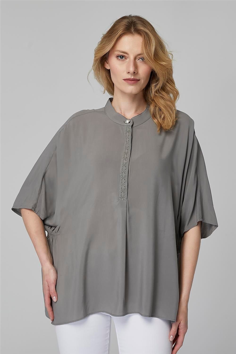 Hemdbluse Rundhals T-Shirt