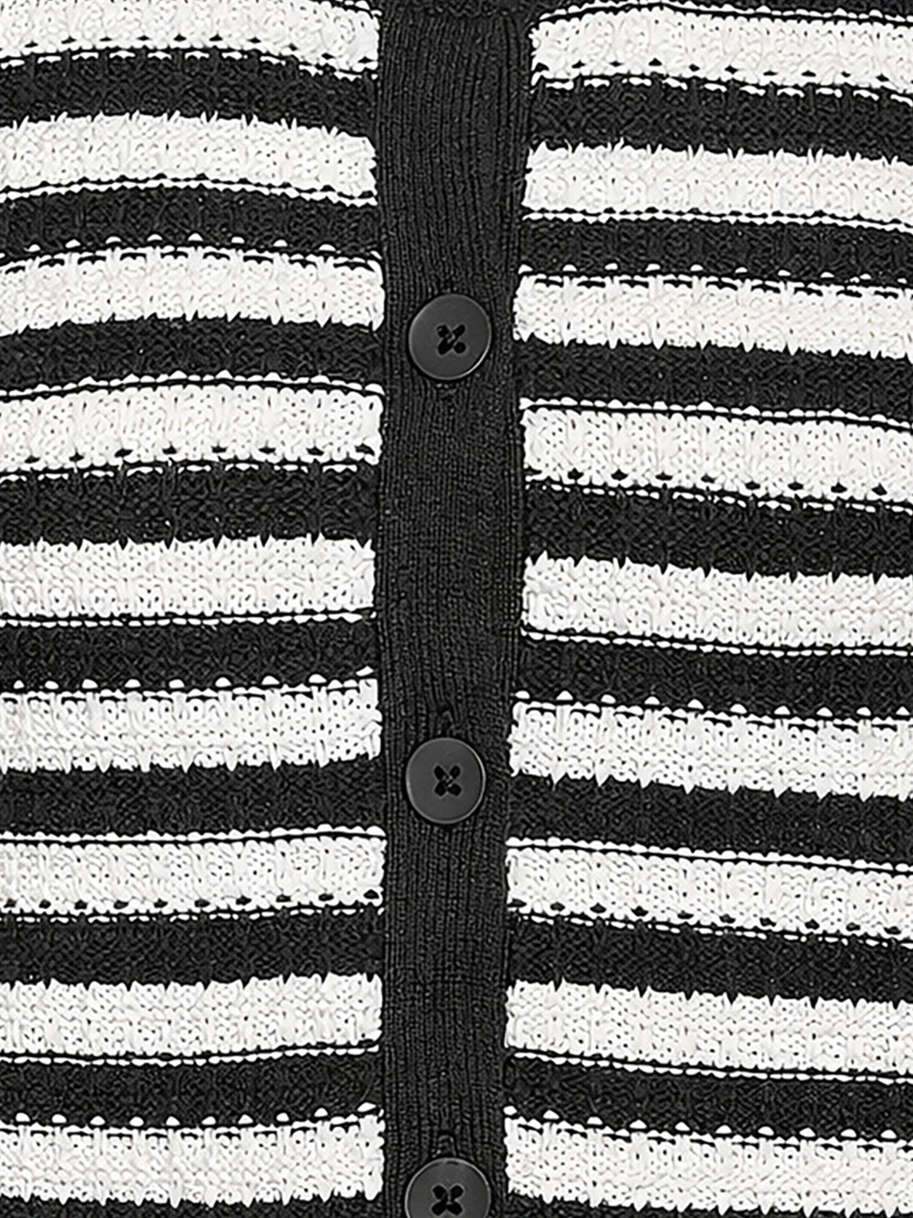 Noisy may Longweste Gestreiftes Design Knopfleiste klassischer Rundhals Stil (1-tlg) NMTRUE S/L O-NECK BUTTON VEST FWD DD