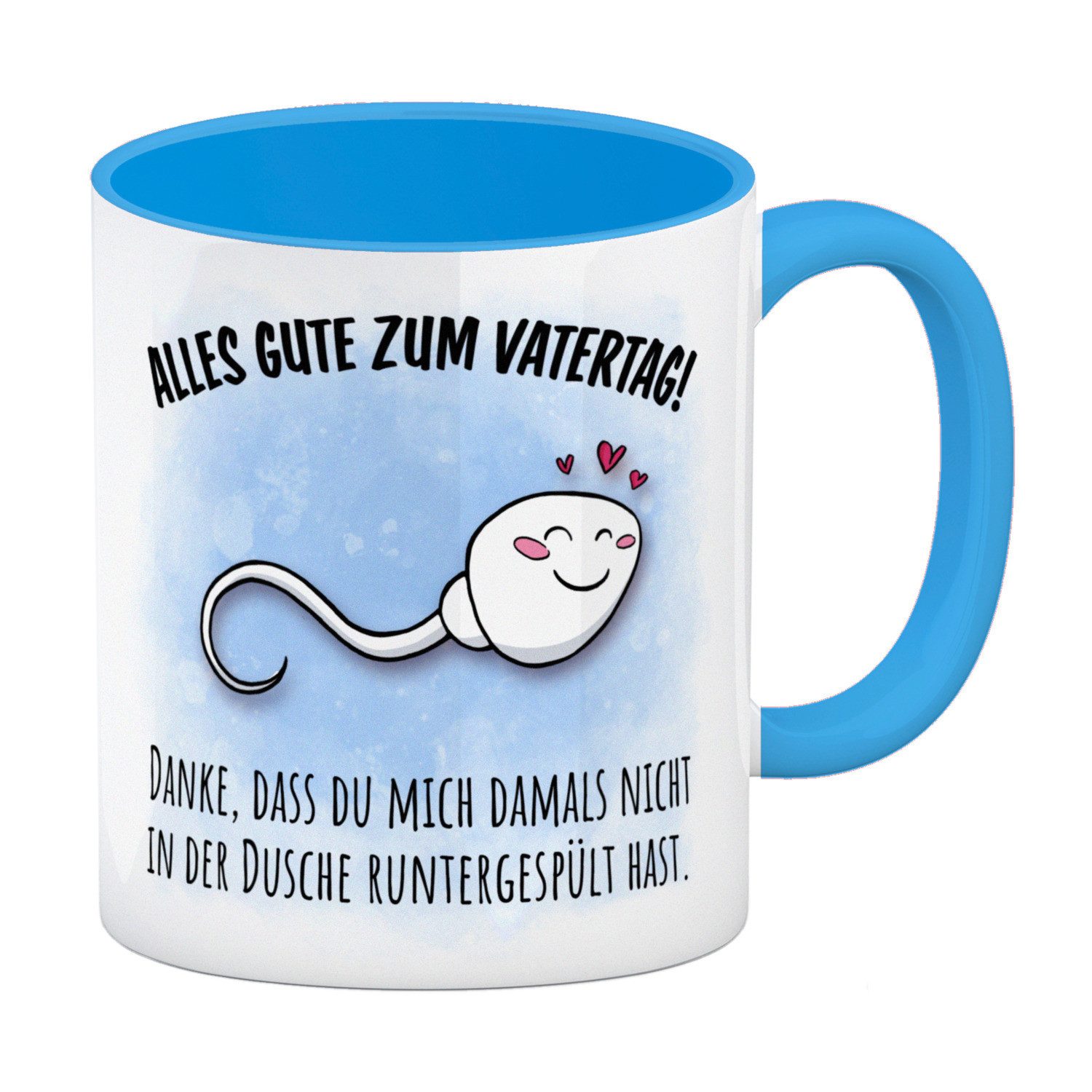 Tasse Danke Papa dass du nicht Kaffeebecher in hellblau zum Vatertag mit
