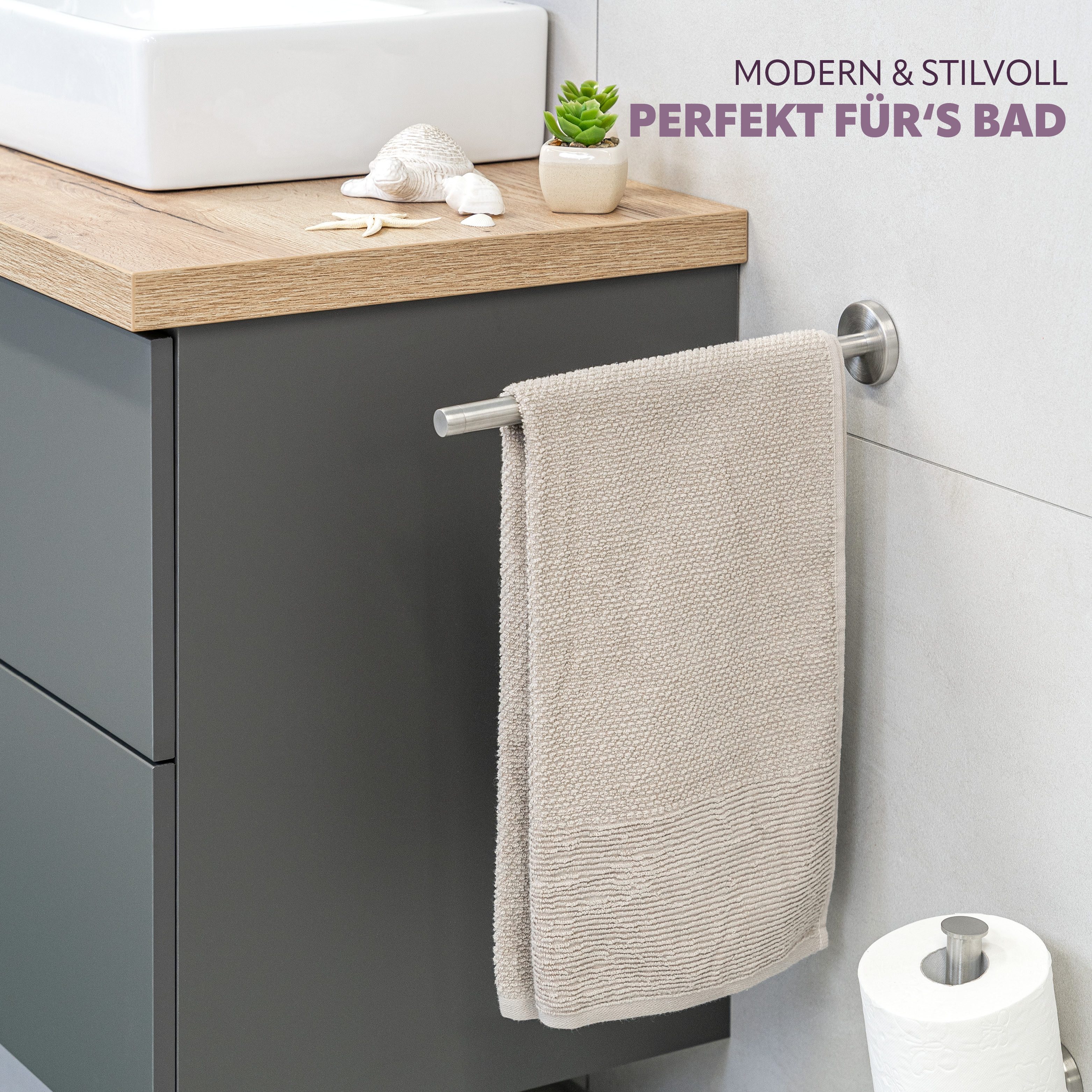 bremermann Teleskop-Handtuchhalter Bad-Serie PIAZZA - inkl. Klebeset, ohne günstig online kaufen