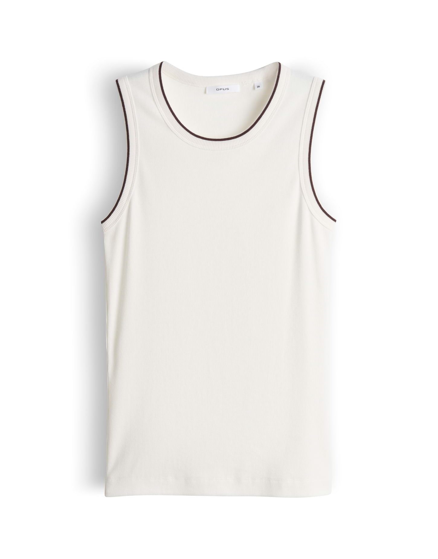 OPUS Tanktop Geripptes Tanktop mit kontrastfarbenen Bündchen Schmale Passfo günstig online kaufen