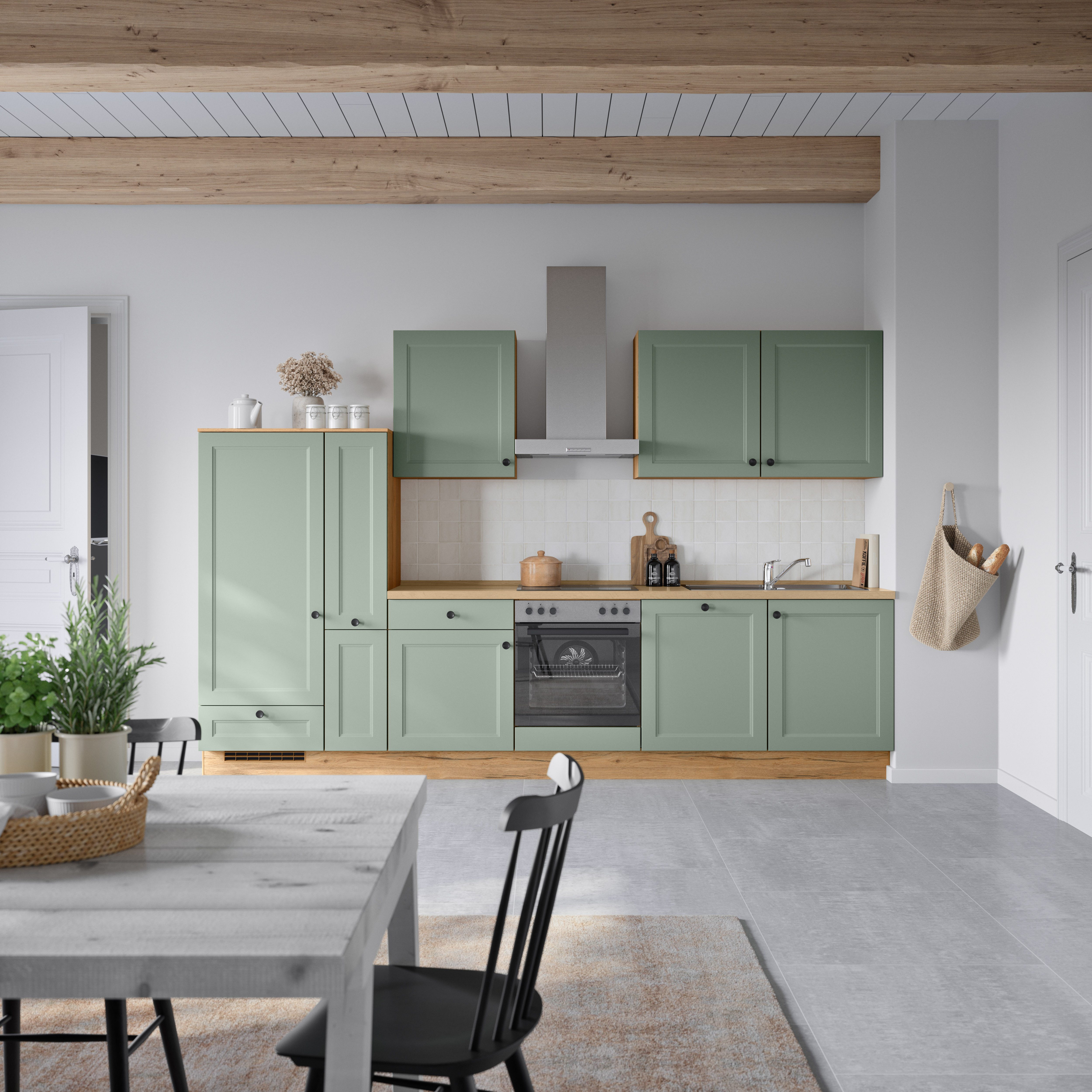 nobilia® Küchenzeile "Cascada I", NEU: individuell anpassbar mit gratis Profi-Beratung, vormontiert, Breite 330 cm, Ausrichtung wählbar, wahlw. mit E-Geräten