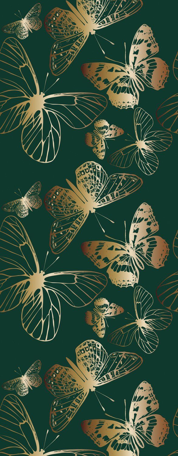queence Vinyltapete Sonia, glatt, Motiv, bedruckt, botanisch, floral, gemustert, natürlich, 90x250cm, selbstklebend, kinderleichte Anbringung, Sticker