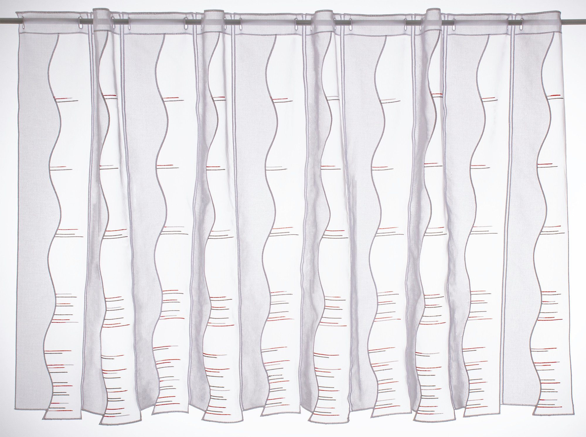 Gardinen Kranzusch Scheibengardine moderne Streifen (1 St), Stangendurchzug, transparent, Stablöcher,transparent