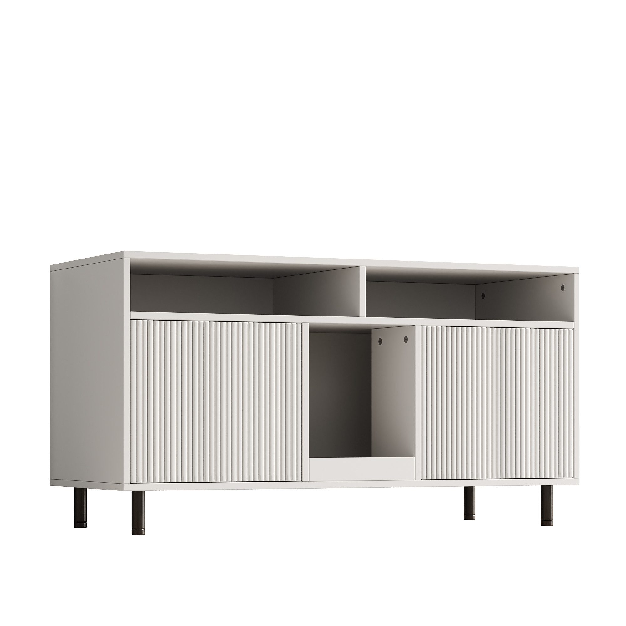 Flieks Mehrzweckschrank mit Sandauffangmatte, Ablage (Sideboard, TV-Schrank, 1-St., 120x50x66 cm) Katzentoiletten, Katzenstreuwanne-Schrank Haustier-Schrank Weiß