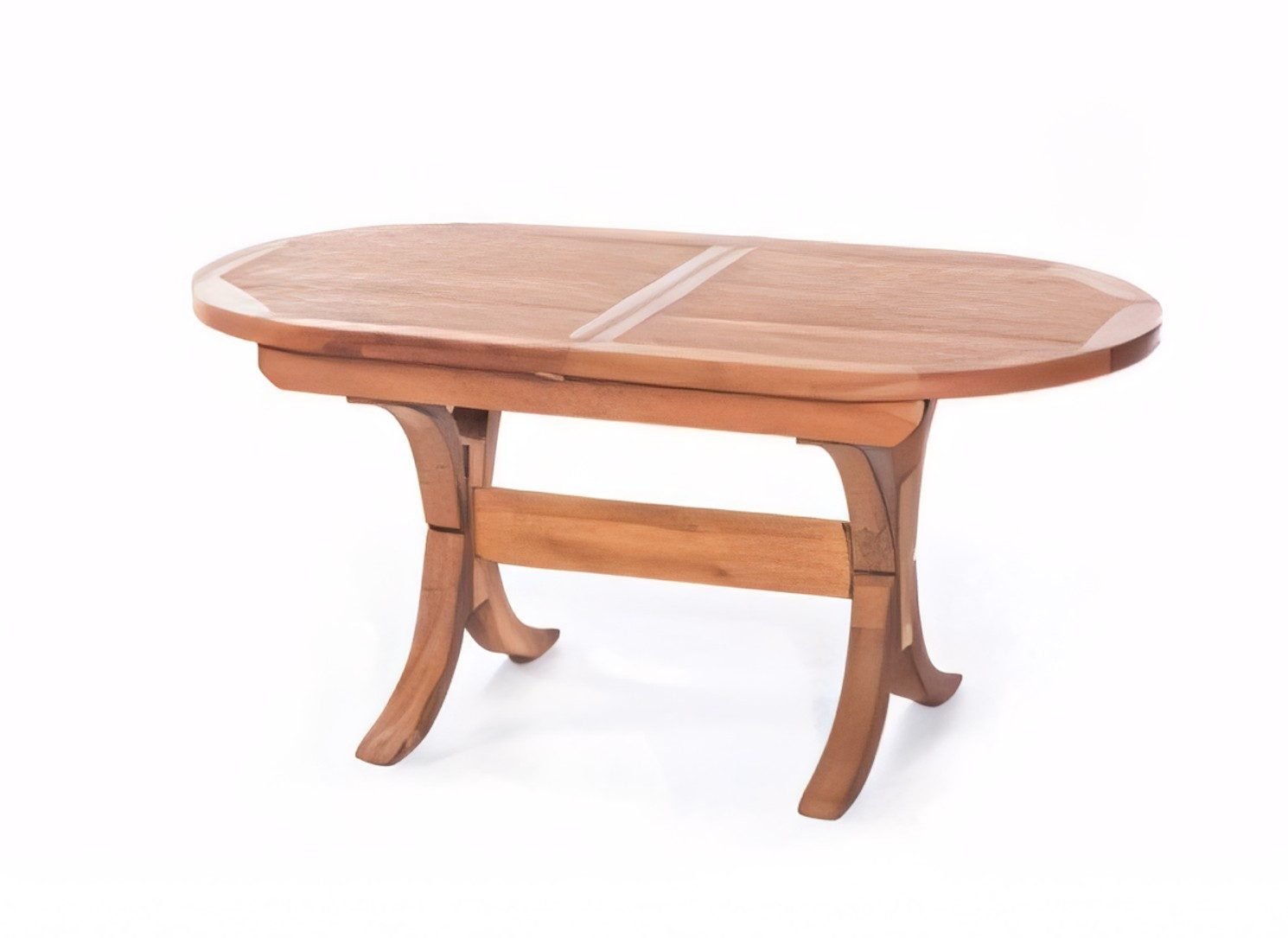 Xlmoebel Couchtisch Esstisch von XLMOEBEL aus hellem Holz, oval und ausklappbar, Made in Europa