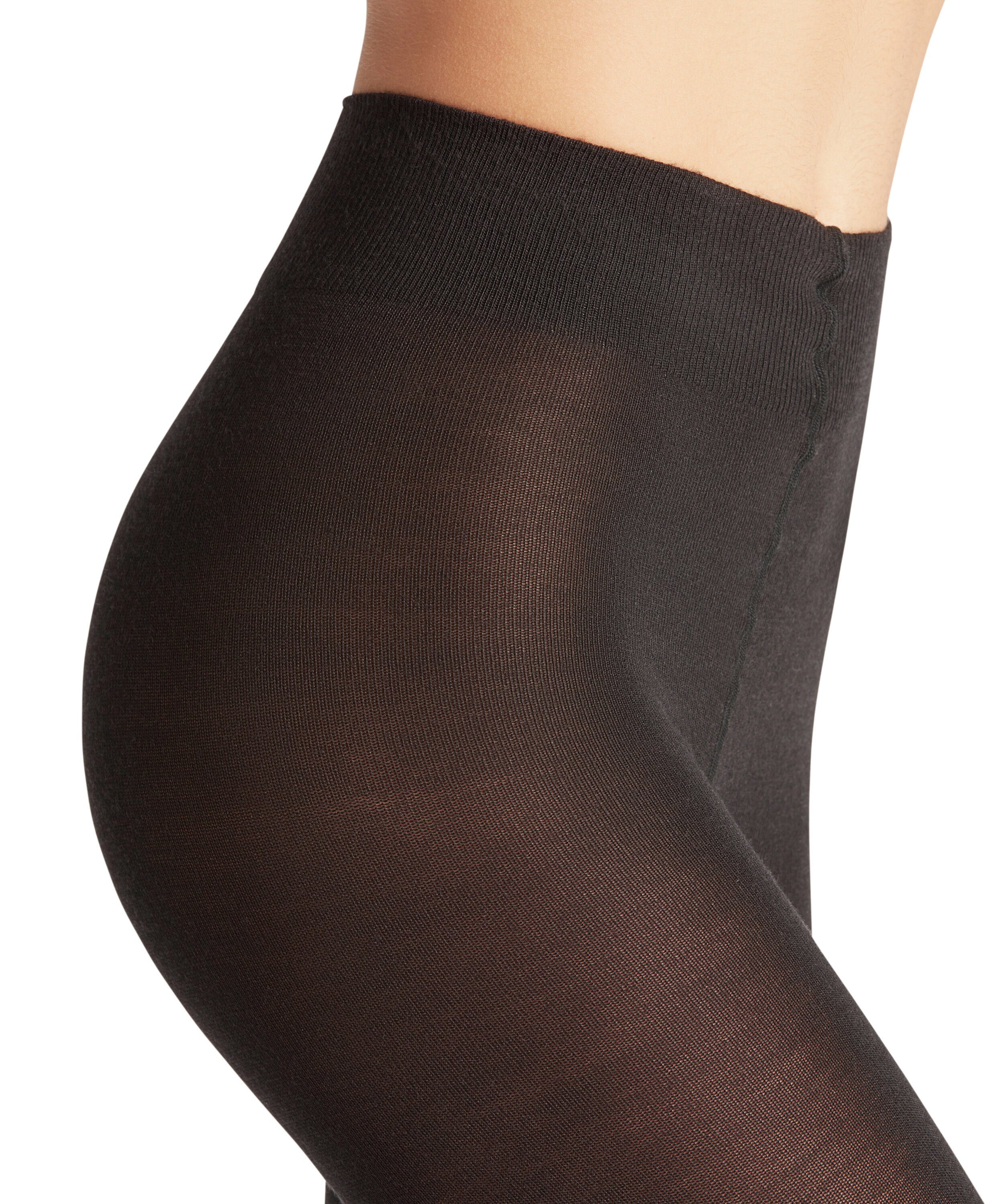 FALKE Strickstrumpfhose Softmerino (1 St) black wärmender mit (3009) Merinowolle