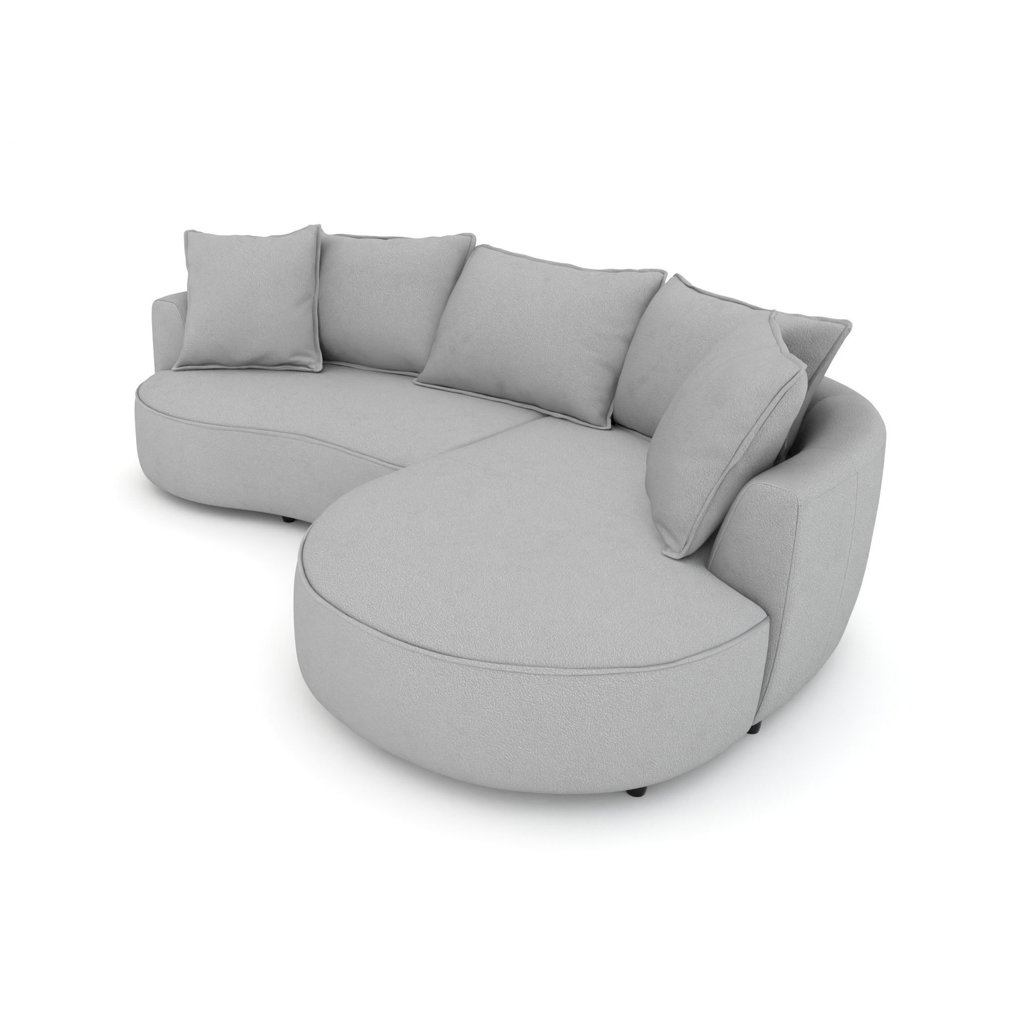 foamnova 3-Sitzer foamnova Ecksofa »Mantua«, Recamiere, organische Form, 5 Kissen