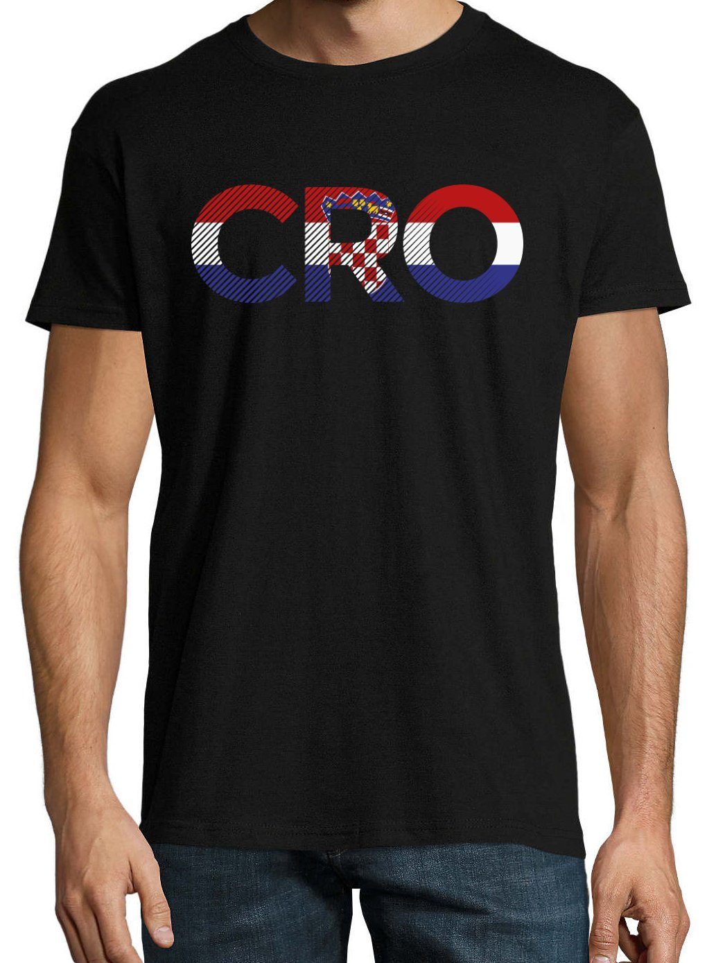 Youth Designz T-Shirt Kroatien Herren T-Shirt im Fußball Look mit CRO Frontprint