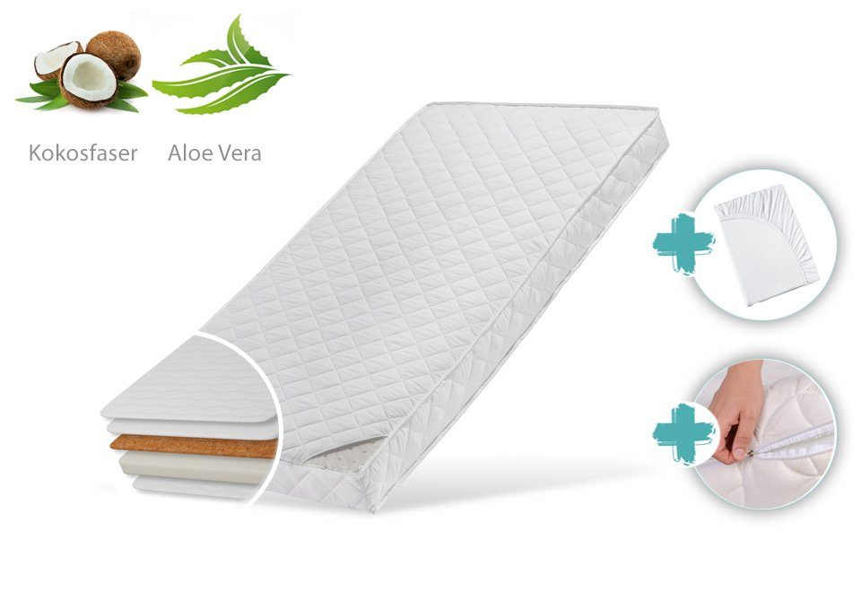 Kindermatratze KOKOS mit gestepptem Aloe Vera-Bezug, günstig online kaufen