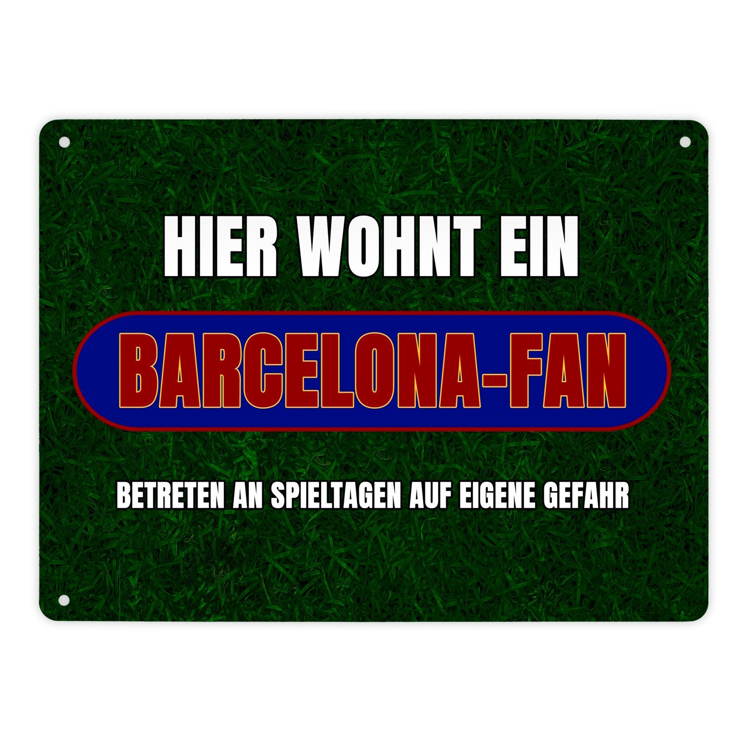 speecheese Metallschild Hier wohnt ein Barcelona Fan Metallschild XL in 21x günstig online kaufen