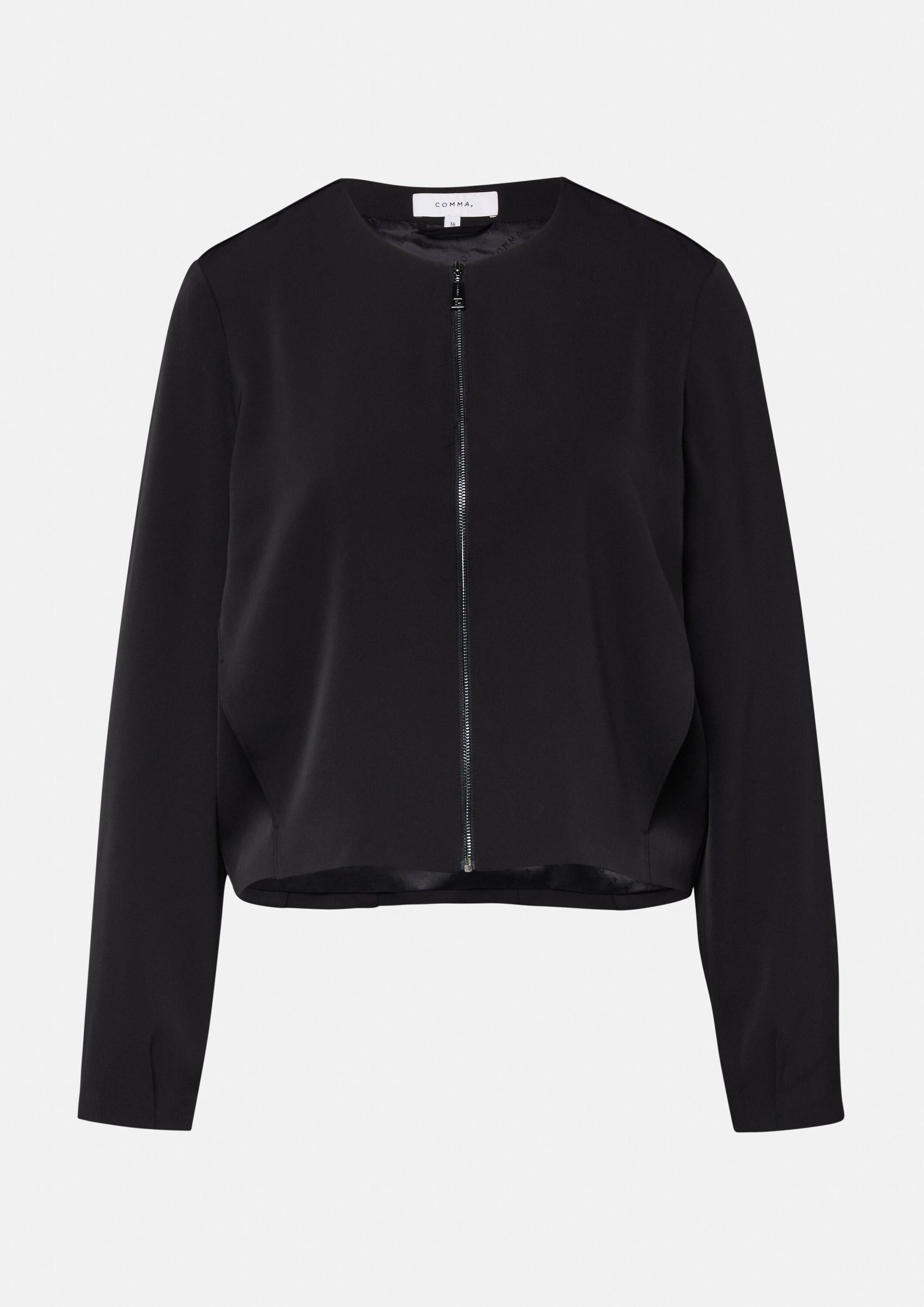comma Funktionsjacke Indoor-Jacke Fließender Blouson mit Eingrifftaschen