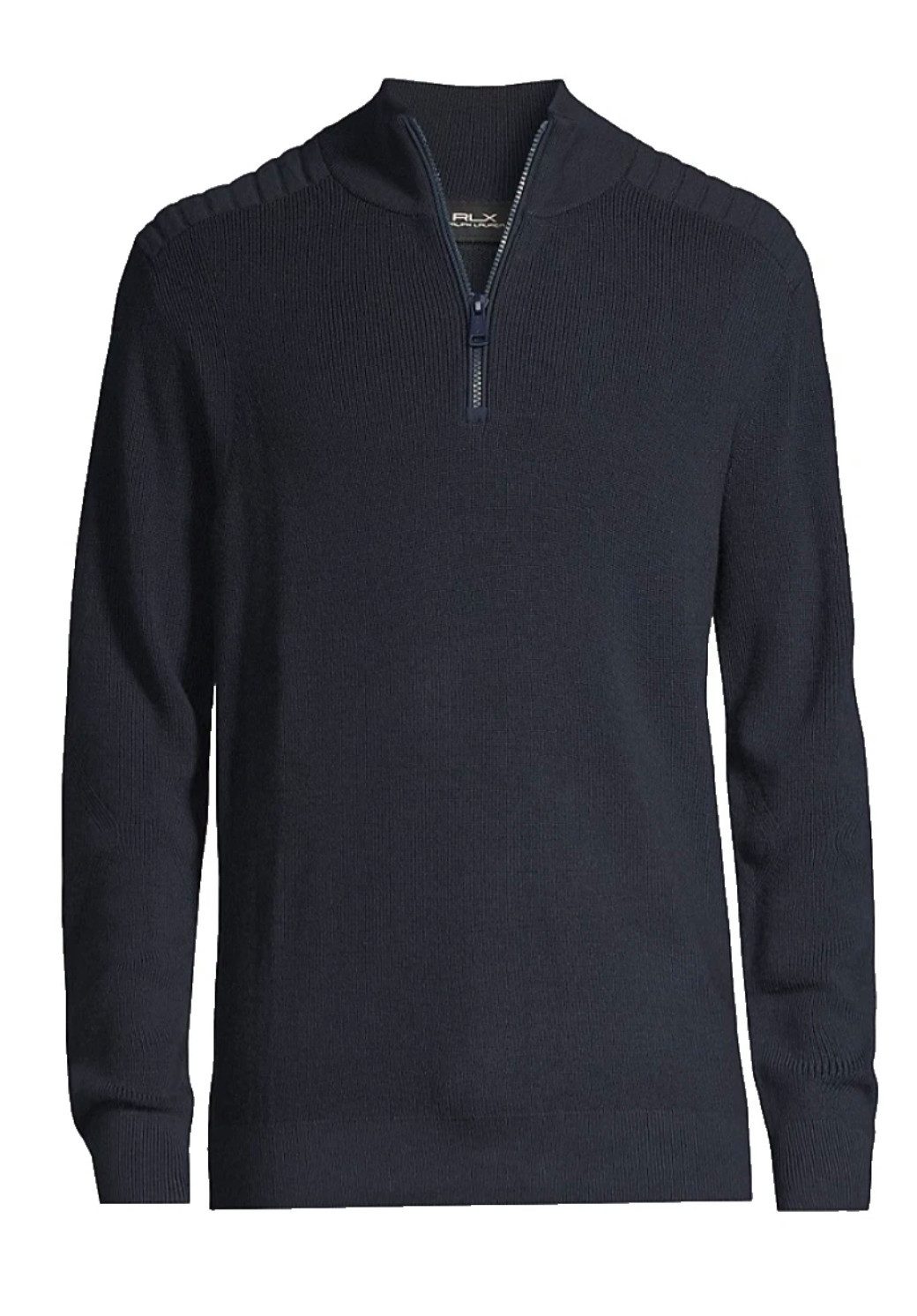 Polo Ralph Lauren Sweatshirt RLX Merino Wool Quarter-Zip Sweater Pullover Golf Pullover Navy Strukturierte Schulterpartie, Reißverschluss mit geripptem Stehkragen