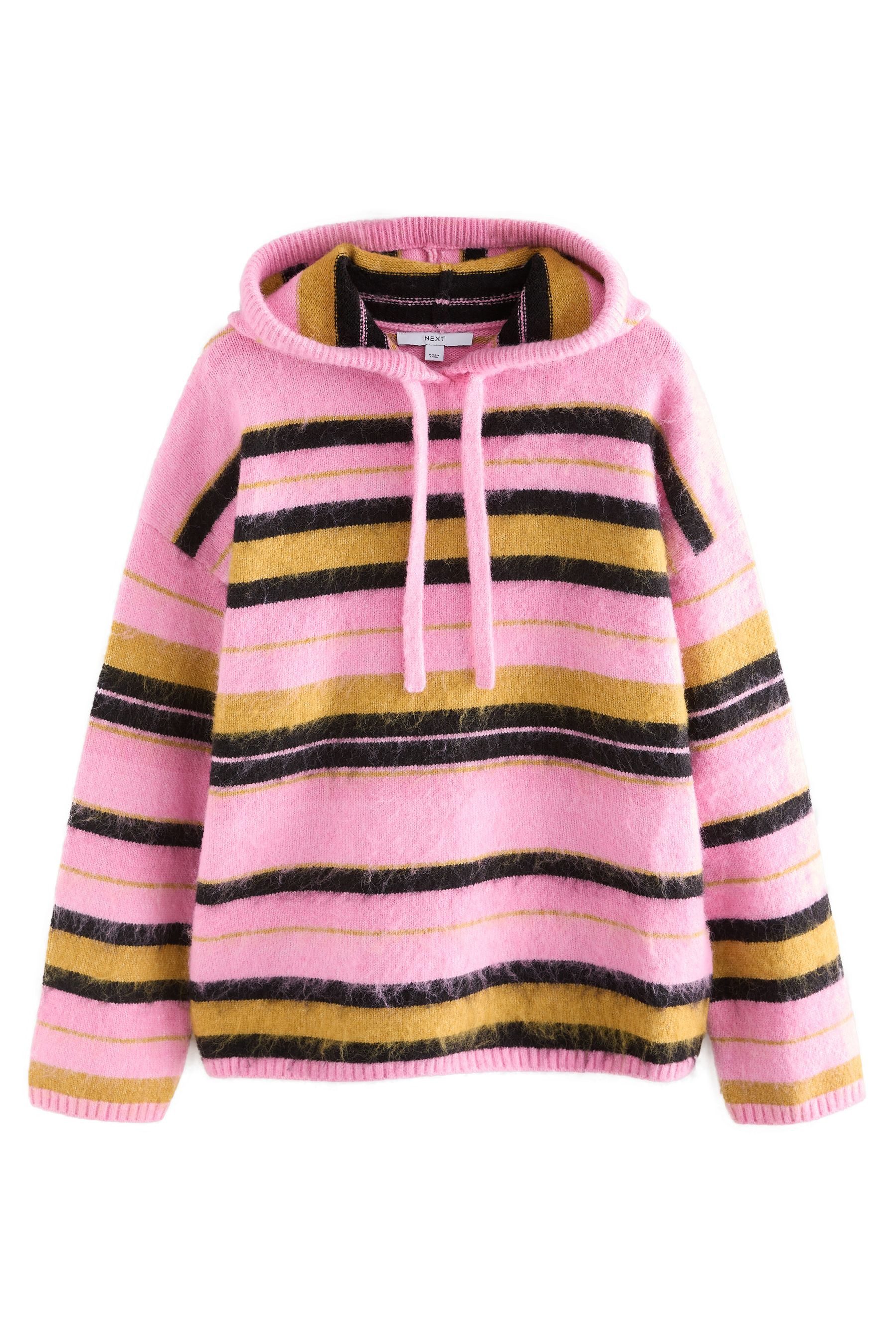 Next Strickpullover Angerauter Strickpullover mit Kapuze (1-tlg)