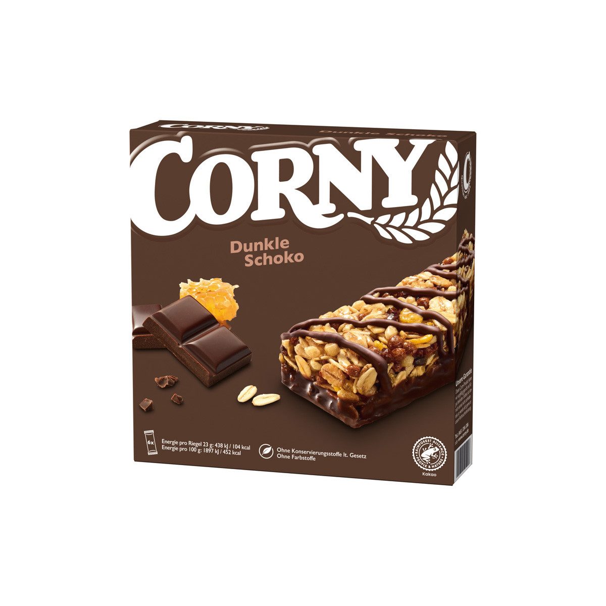 CORNY Cerealien, Corny Dunkle Schoko mit Zartbitterschokolade Müsliriegel 6x23g 138g