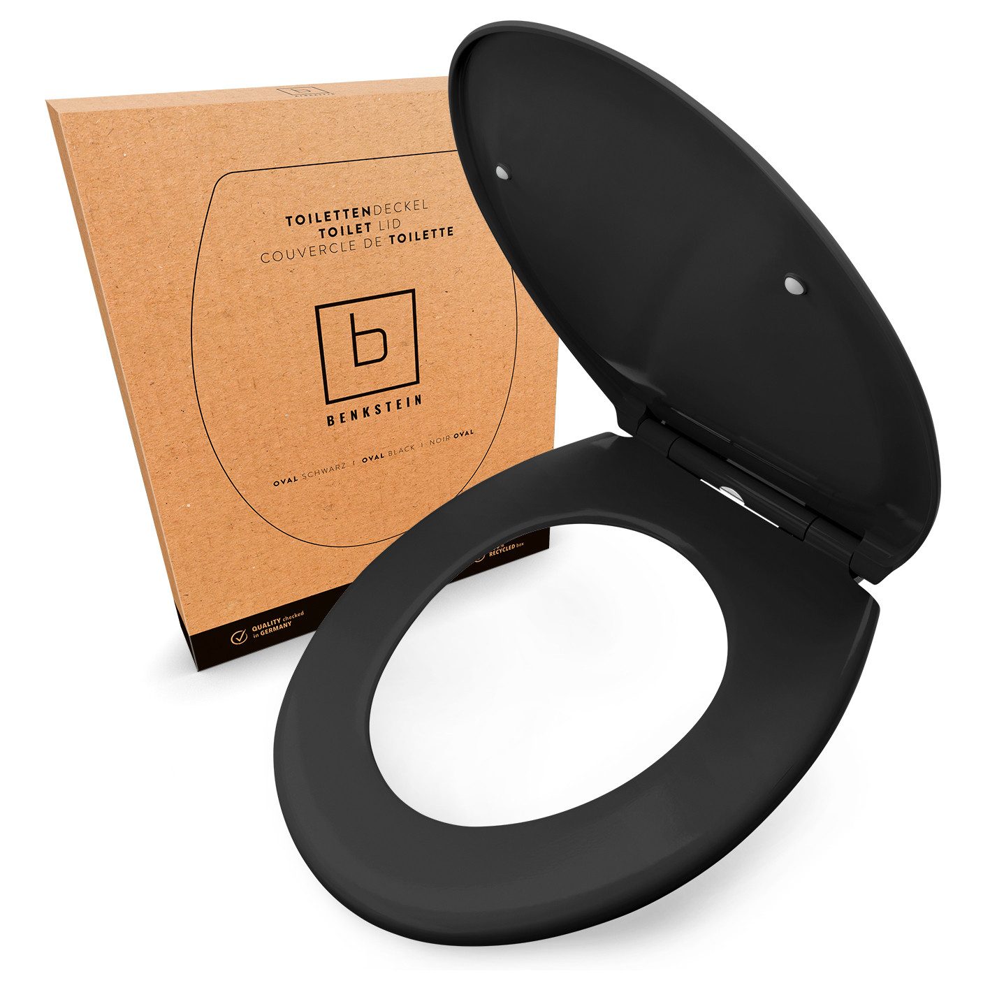 Benkstein WC-Sitz Premium WC-Deckel antibakteriell, bedruckter Deckel, Duroplast Klodeckel mit Quick-Release-Funktion und Absenkautomatik